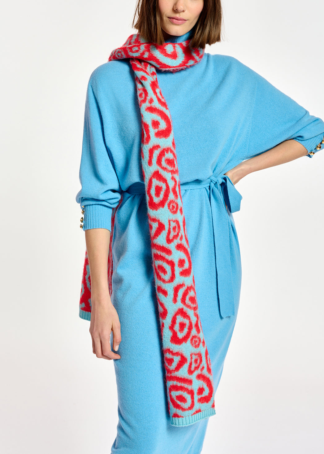 Robe à col roulé en tricot bleu RE—SSENTIEL | Essentiel second hand