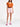 Orange linen v-neck t-shirt Faume - seconde main