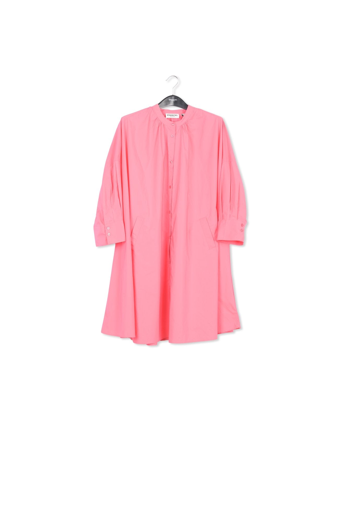 Pink knee-length oversized shirt dress RE—SSENTIEL | Essentiel second hand