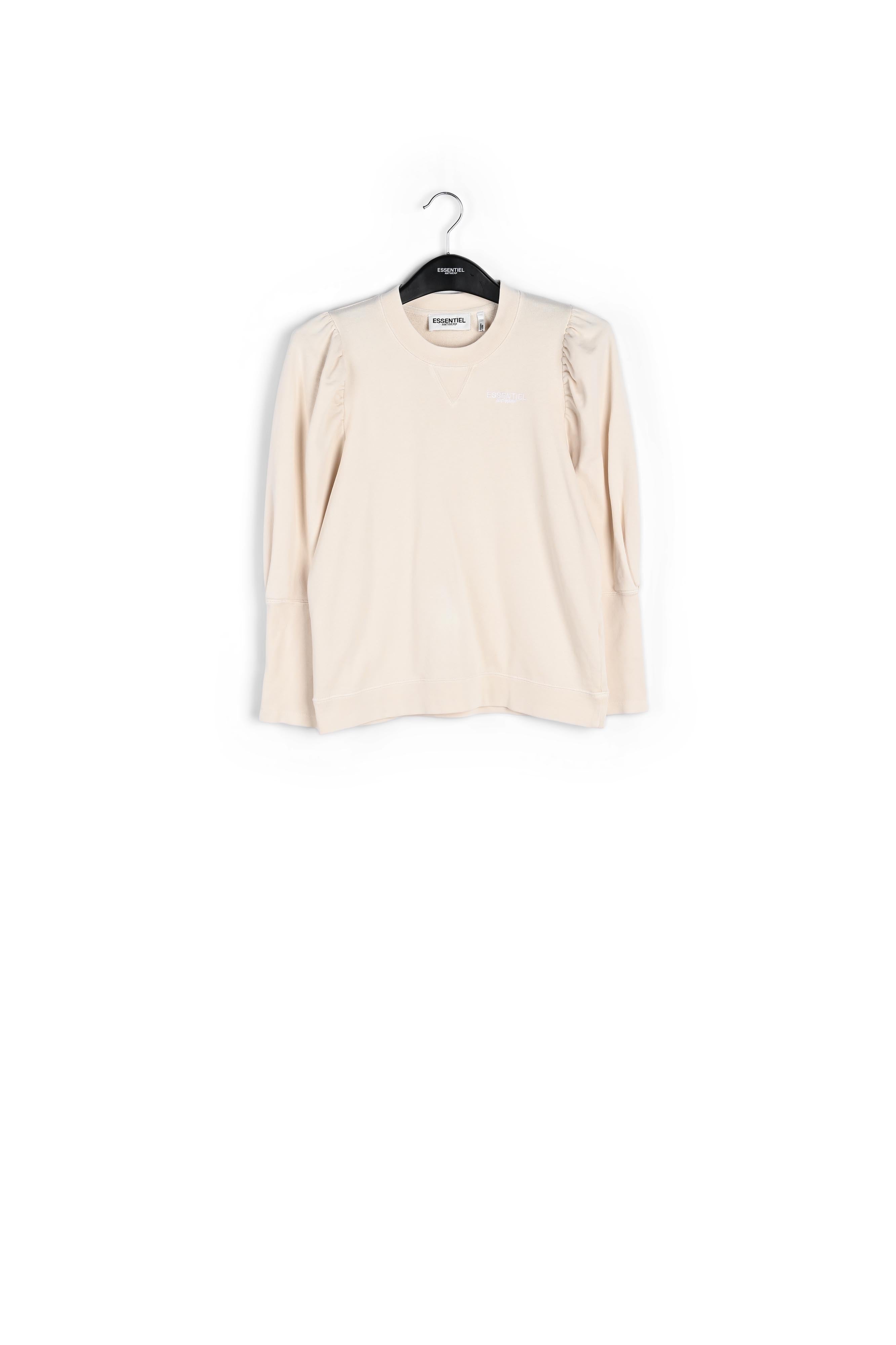 Off-white organic-cotton jersey sweatshirt RE—SSENTIEL | Essentiel second hand