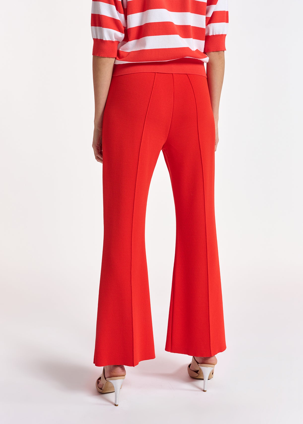 Red structured knit pants RE—SSENTIEL | Essentiel second hand
