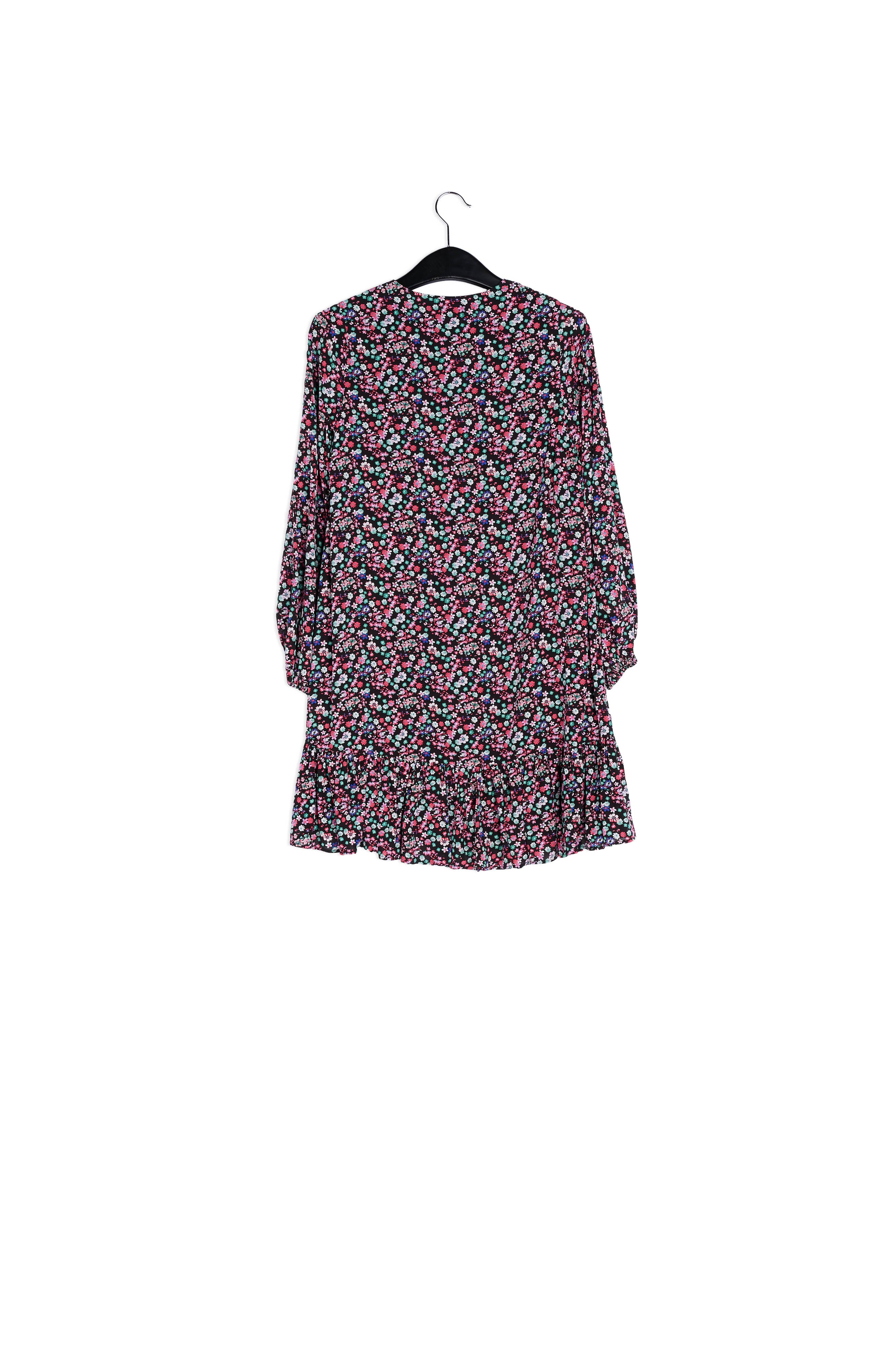 Black floral-print mini dress RE—SSENTIEL | Essentiel second hand