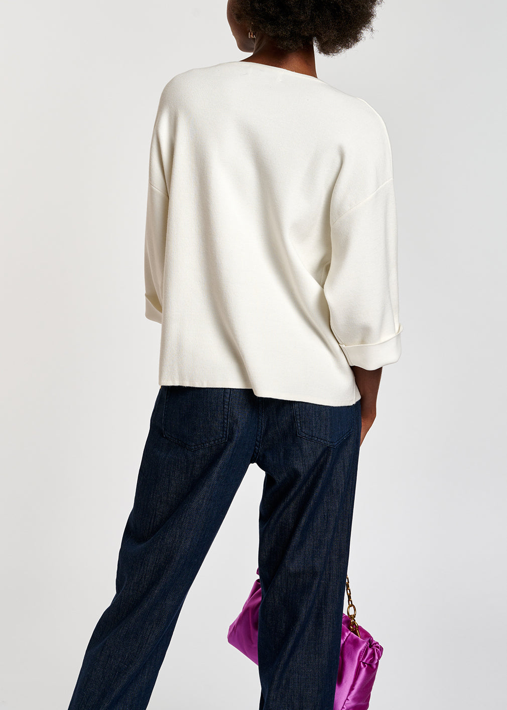 Gebroken witte trui met korte mouwen RE—SSENTIEL | Essentiel second hand