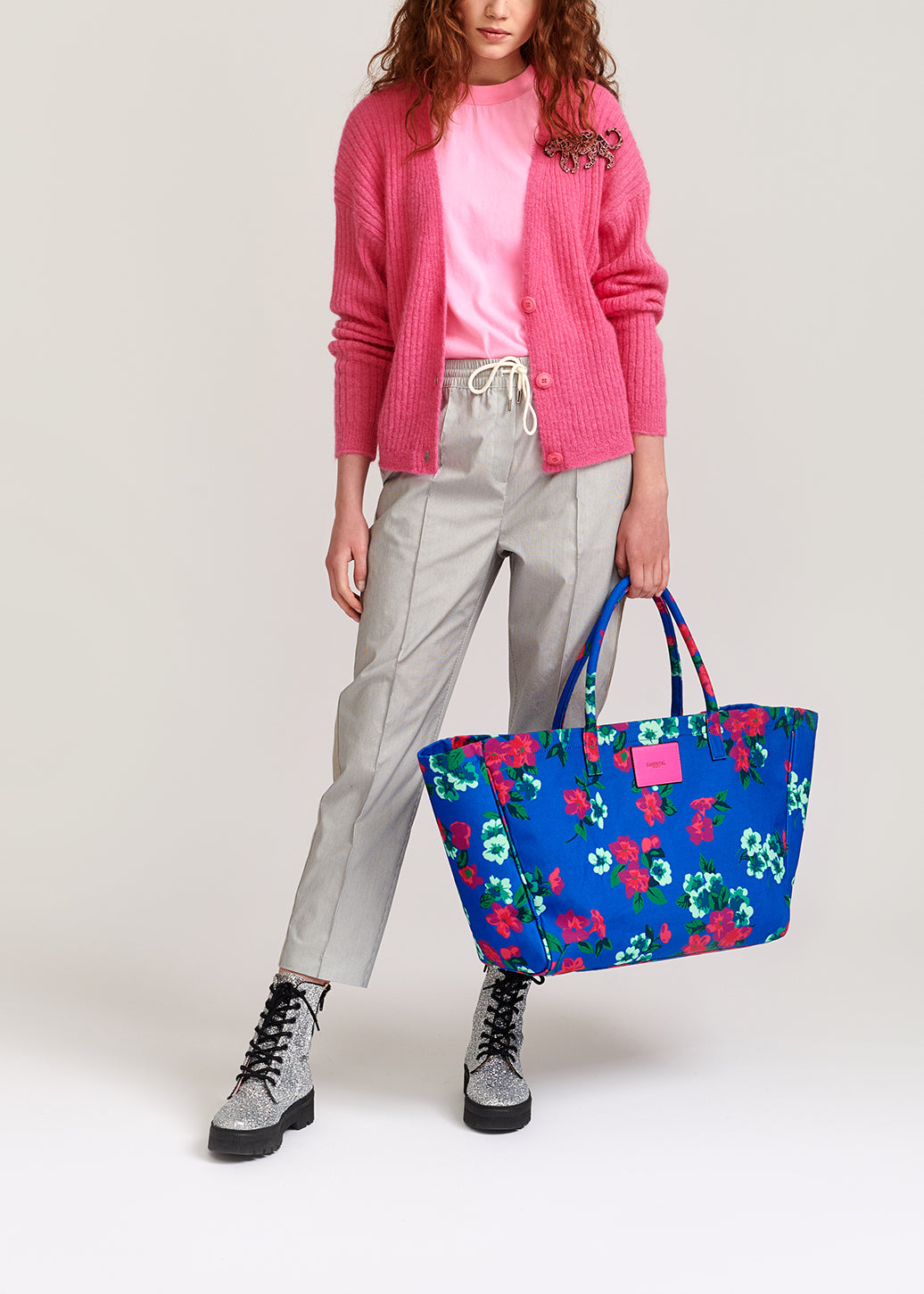 Neonroze ribgebreide cardigan van mohairmix RE—SSENTIEL | Essentiel second hand