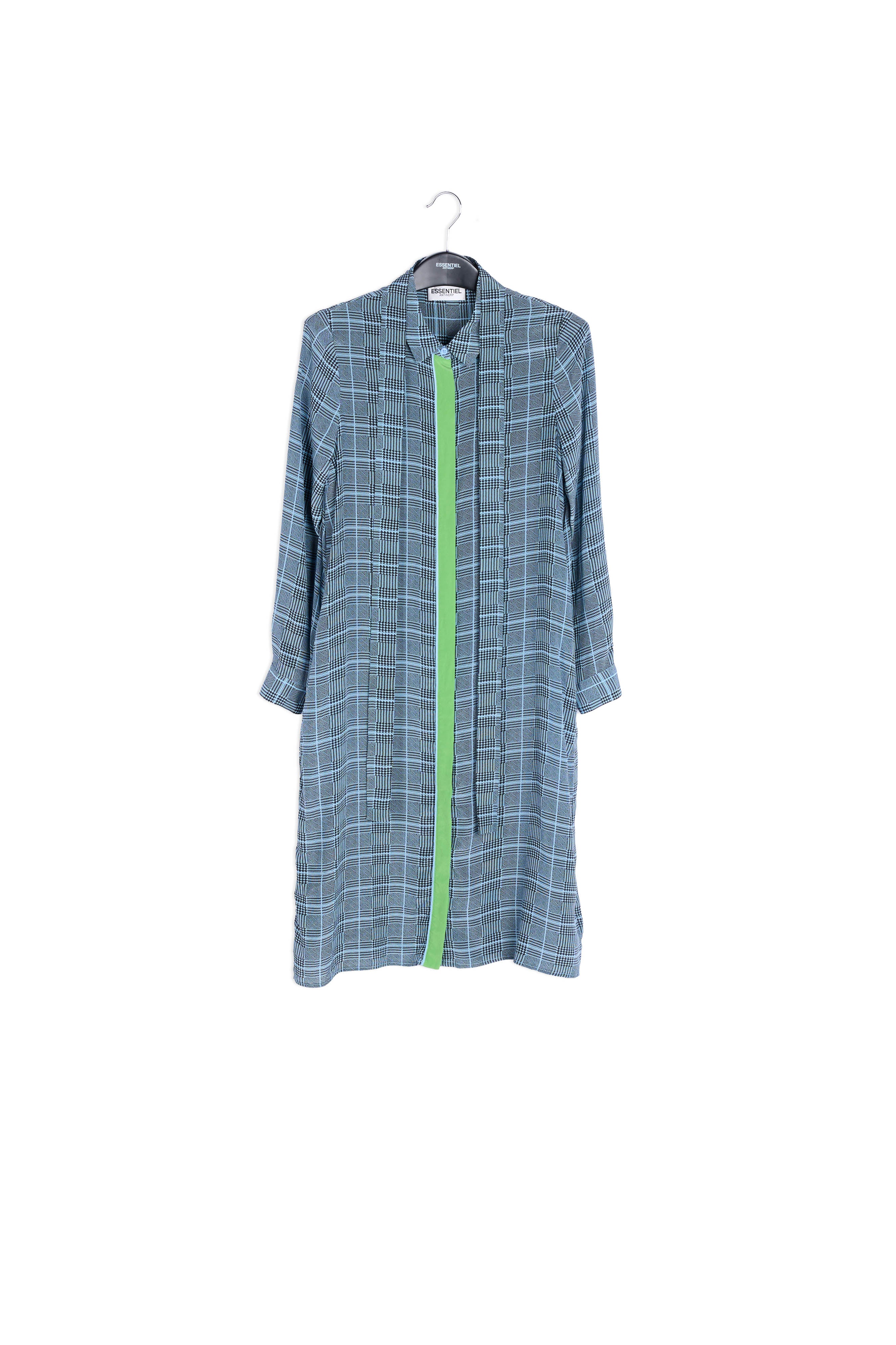 Large check silk shirt dress RE—SSENTIEL | Essentiel second hand