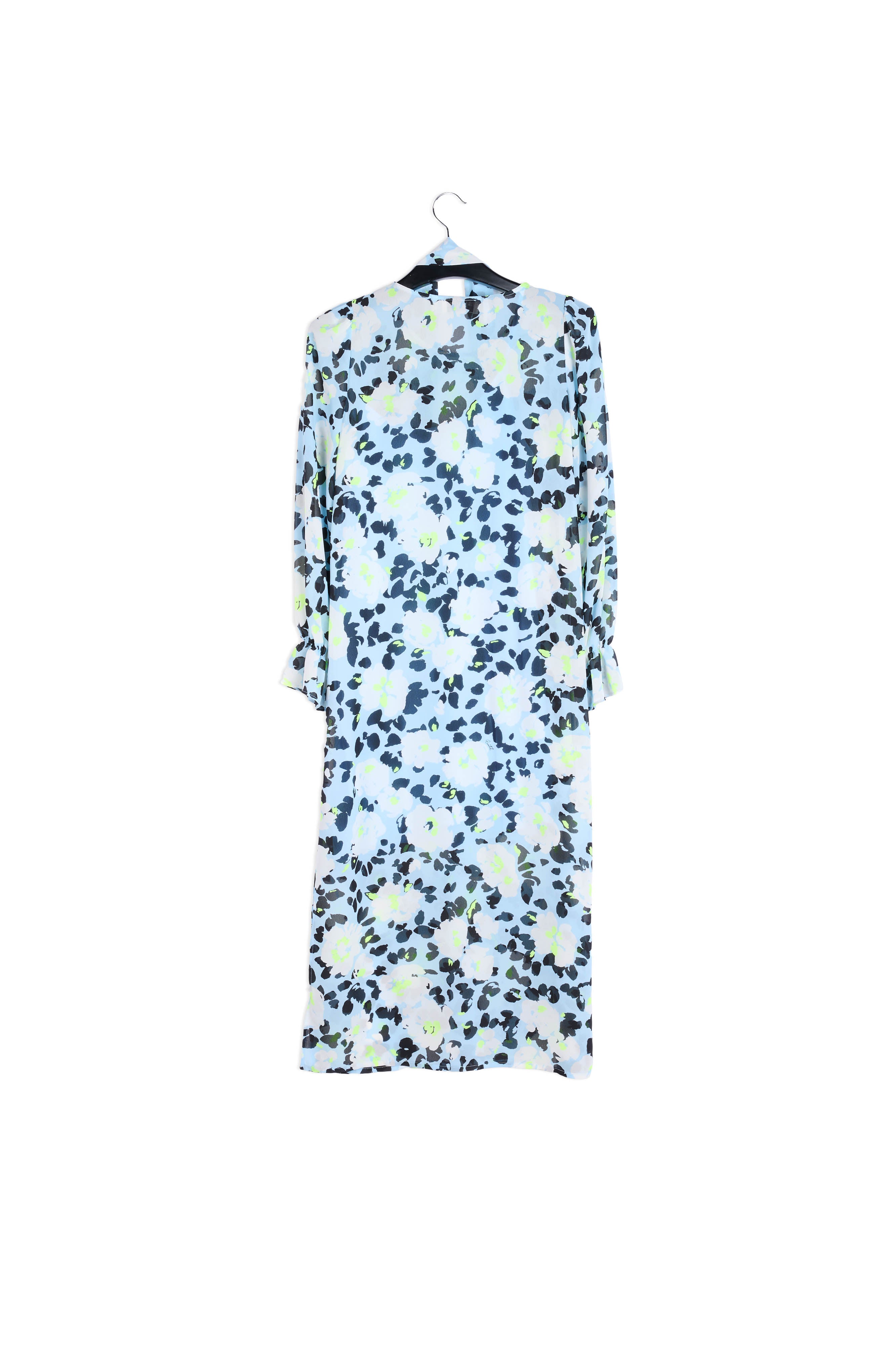 Light blue floral-print belted midi dress RE—SSENTIEL | Essentiel second hand