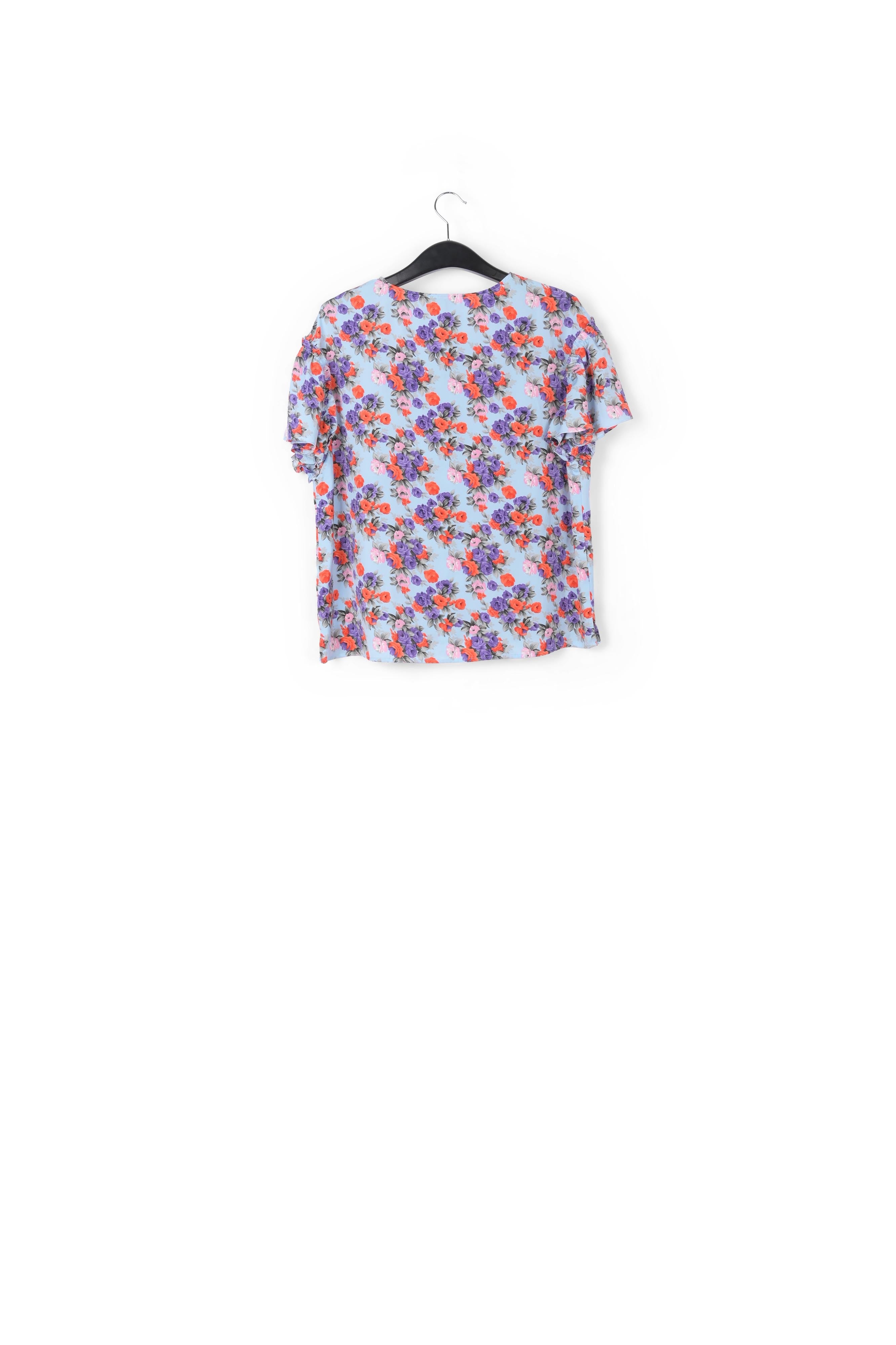 Top à fleurs bleu clair avec ruches RE—SSENTIEL | Essentiel second hand