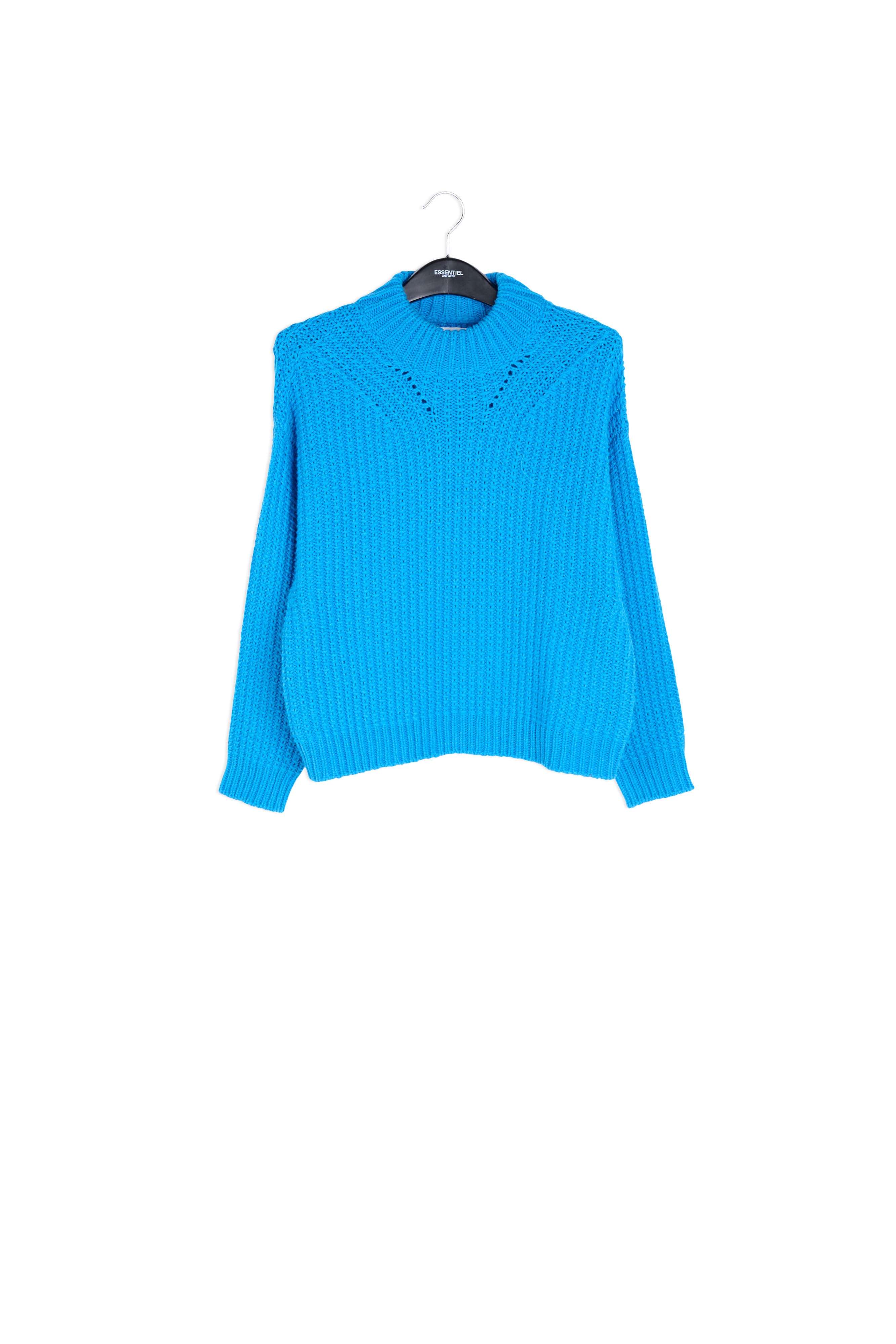 Pull carré en tricot turquoise RE—SSENTIEL | Essentiel second hand