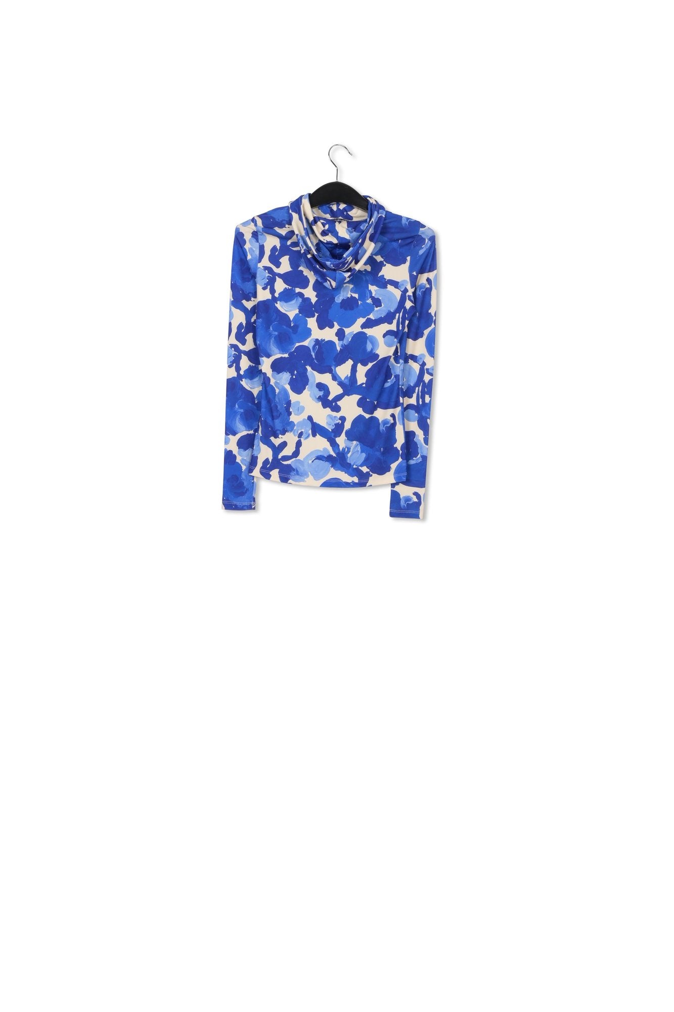 White and blue floral print hooded top RE—SSENTIEL | Essentiel second hand