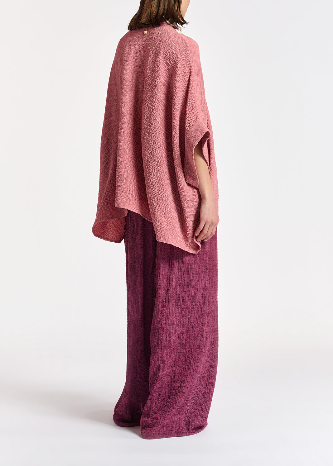 Vintage pink boxy-cut seersucker shirt RE—SSENTIEL | Essentiel second hand