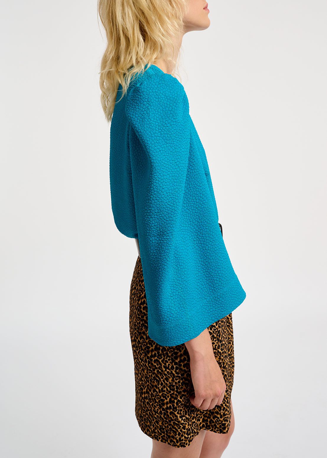 Blue top with trumpet sleeves RE—SSENTIEL | Essentiel second hand