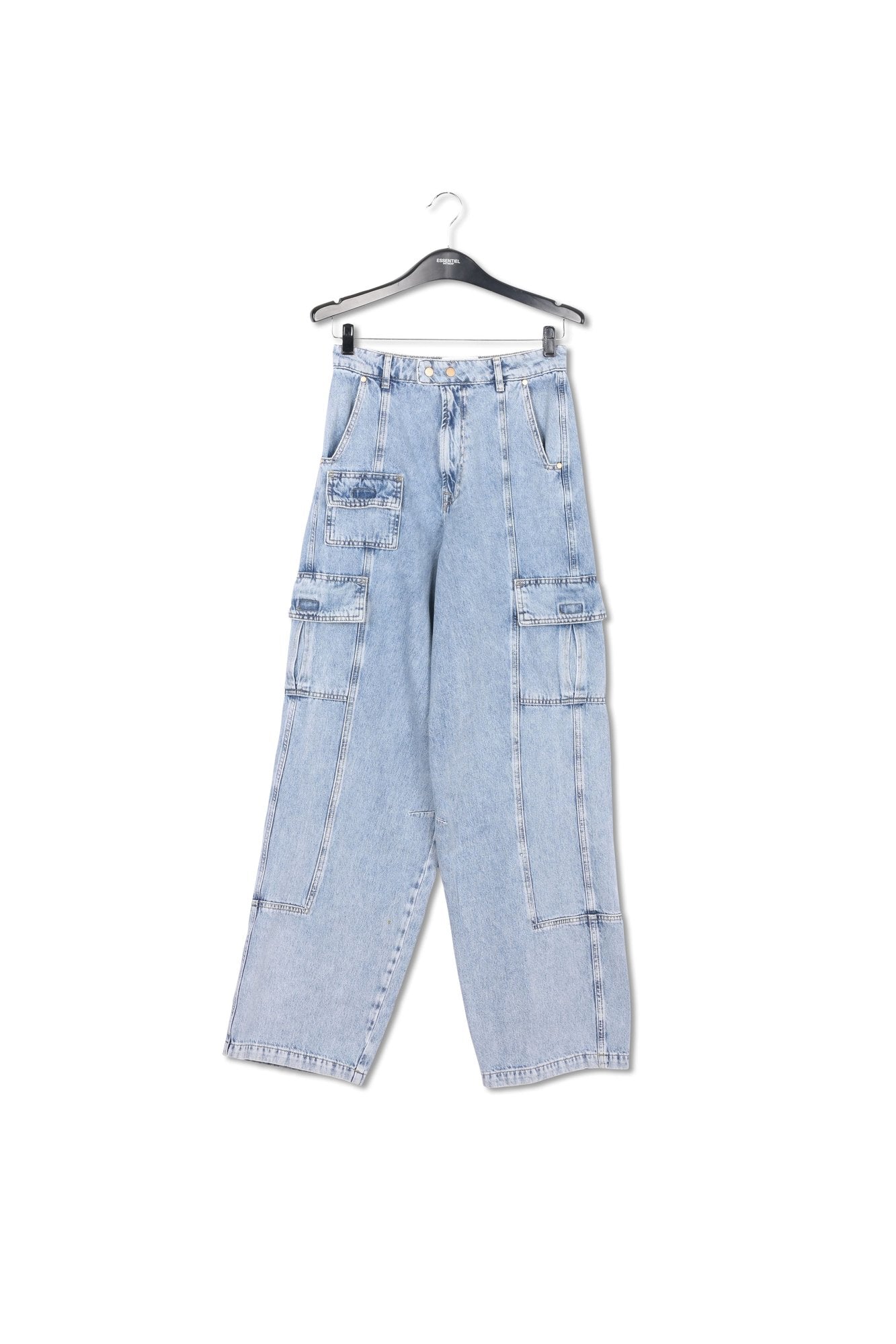Wide-leg cargo blue jeans RE—SSENTIEL | Essentiel second hand