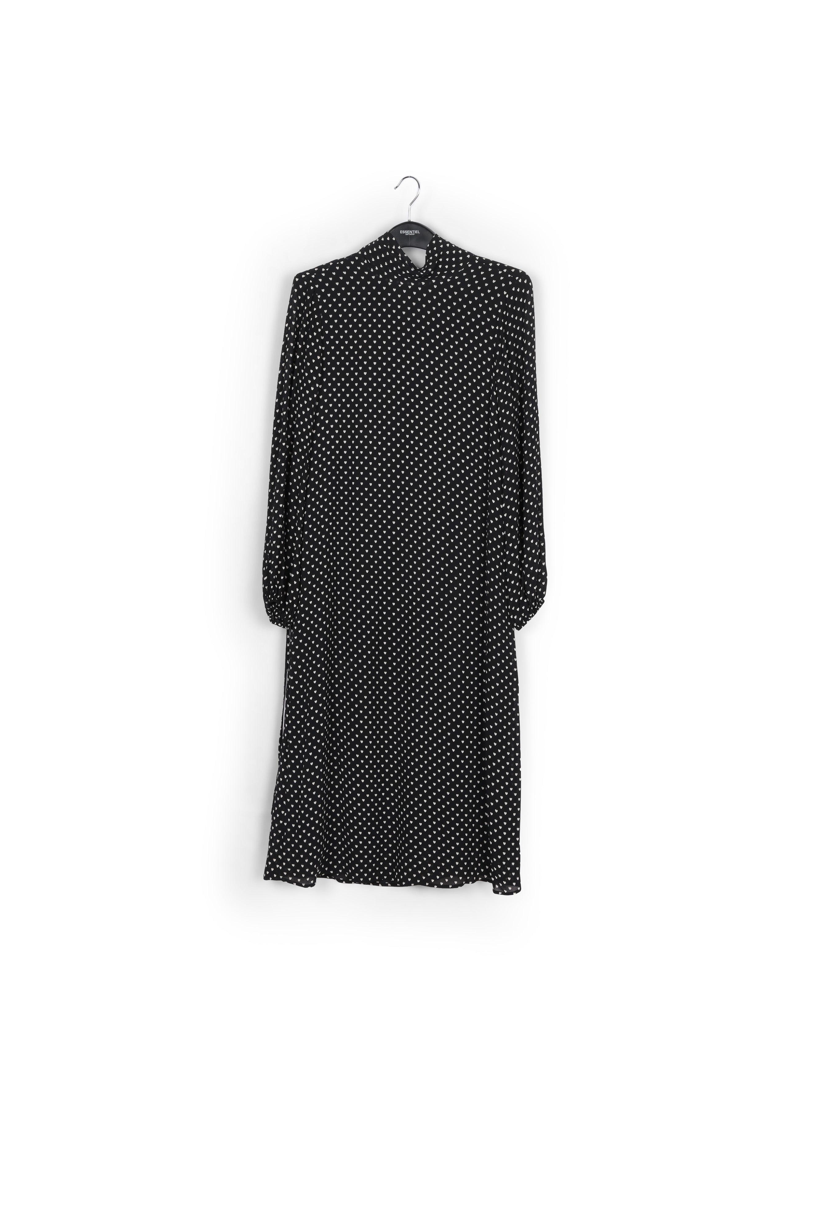 Black midi dress with hearts RE—SSENTIEL | Essentiel second hand
