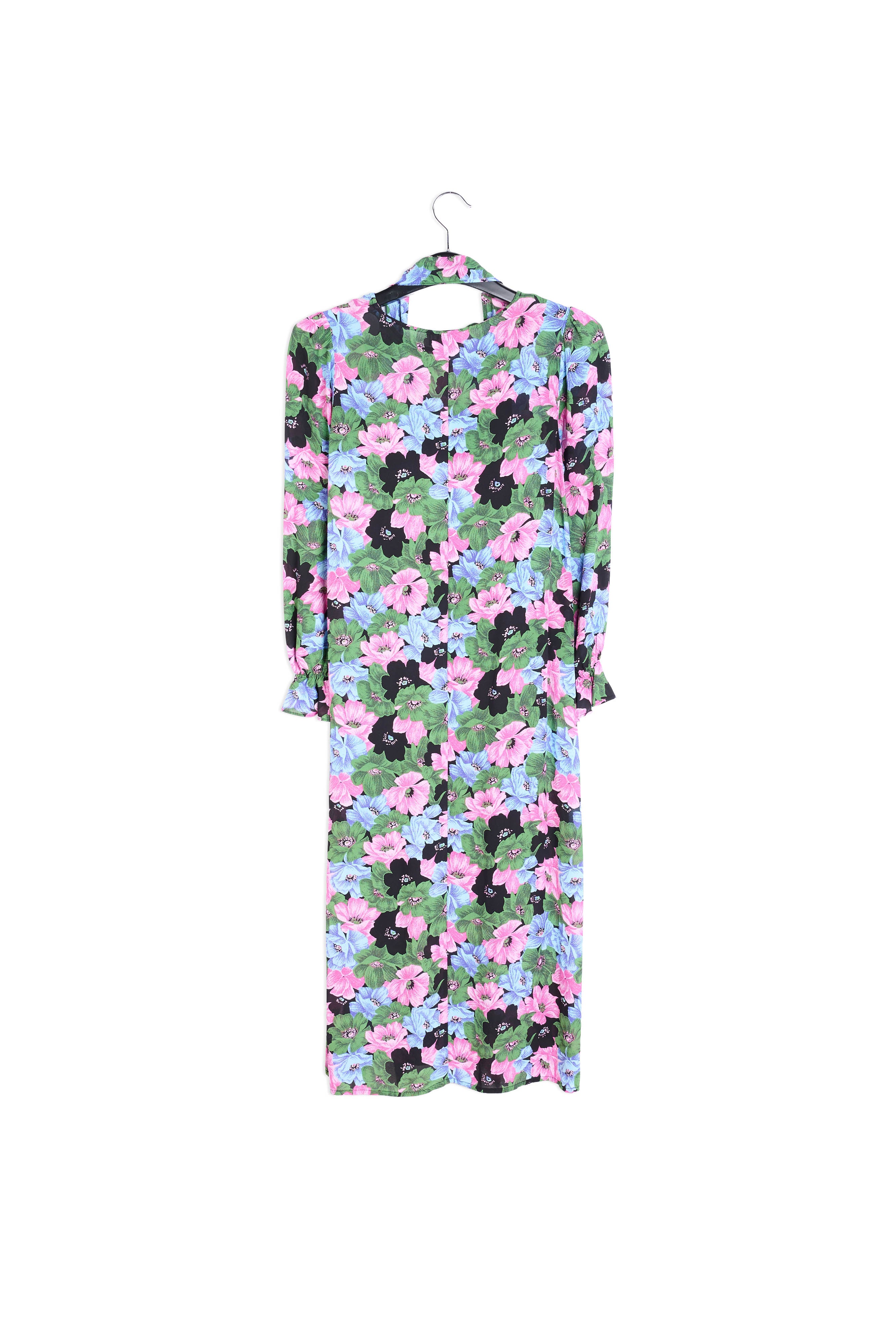 Hemdjurk met ruches en rode, blauwe en witte bloemenprint RE—SSENTIEL | Essentiel second hand