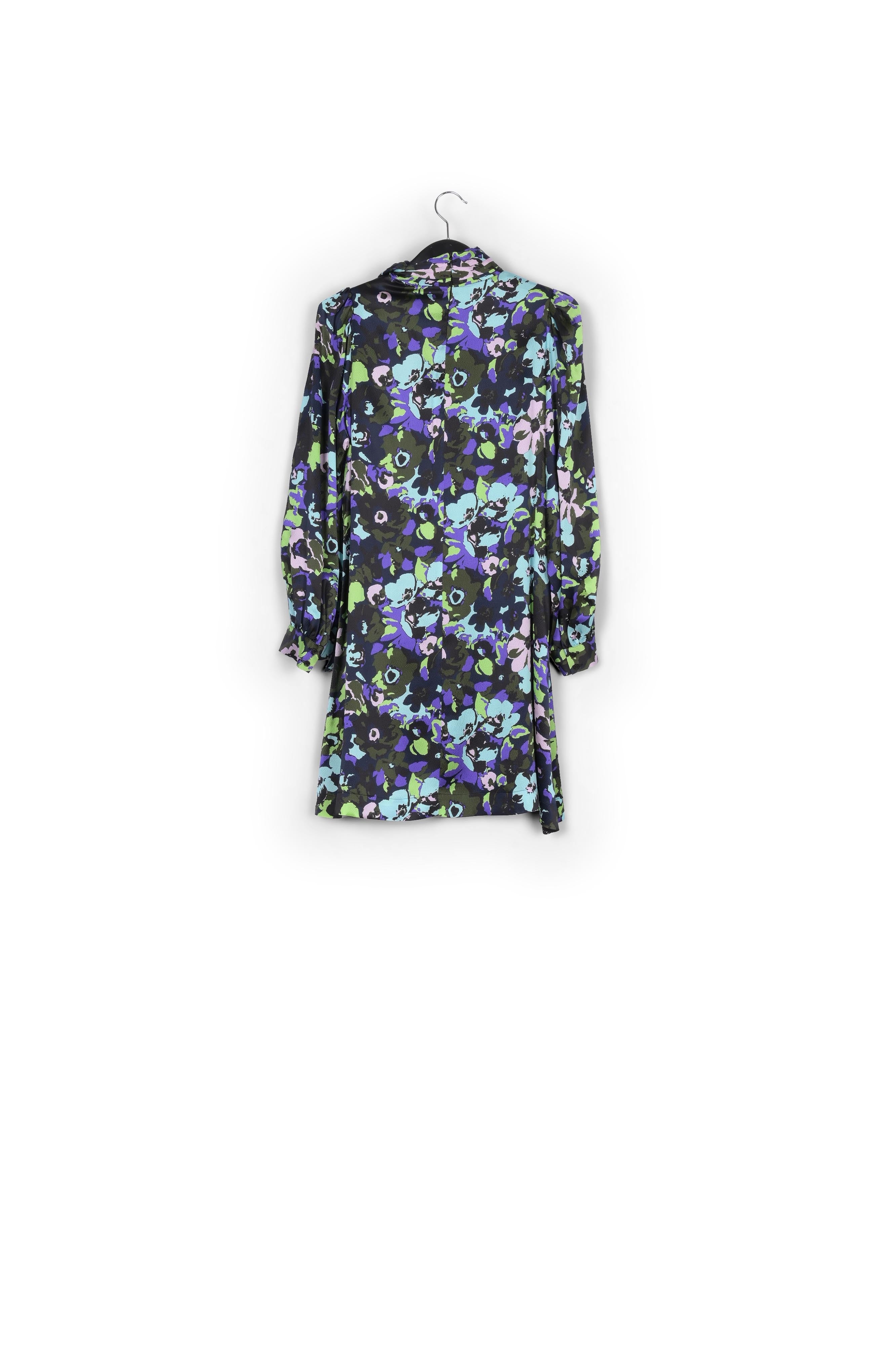 Turquoise multi floral silk mini dress RE—SSENTIEL | Essentiel second hand