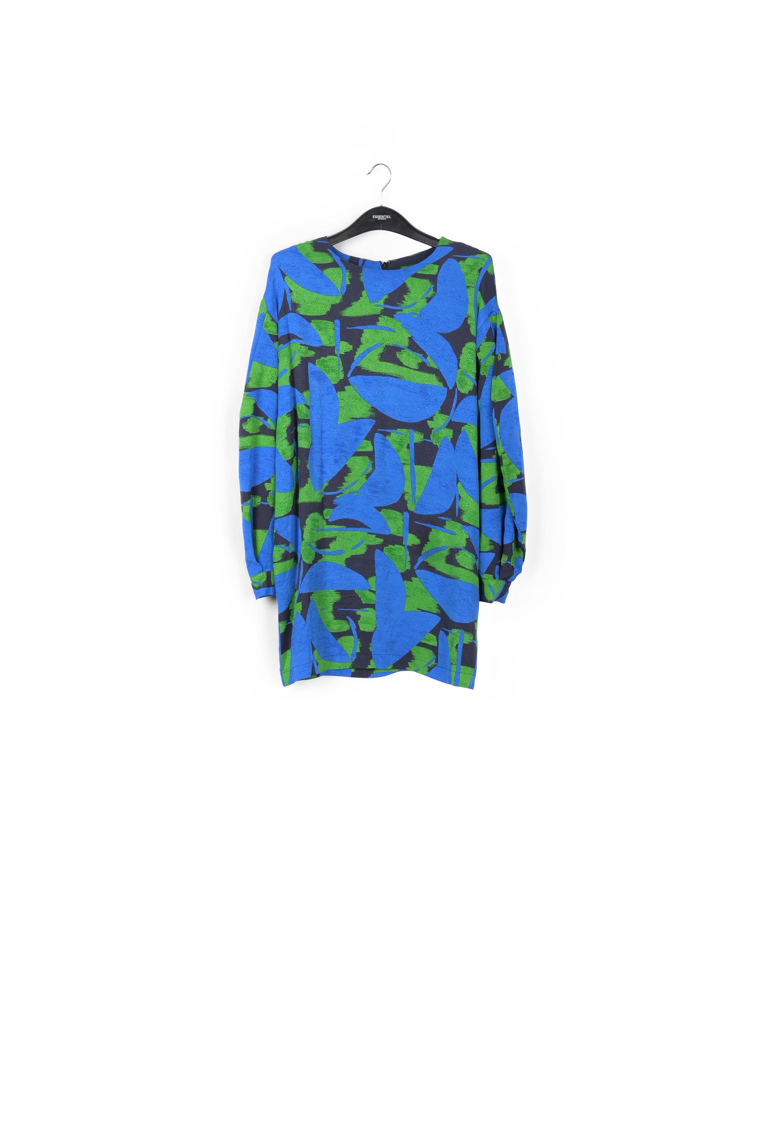 Mini robe à imprimé bleu, vert et noir RE—SSENTIEL | Essentiel second hand
