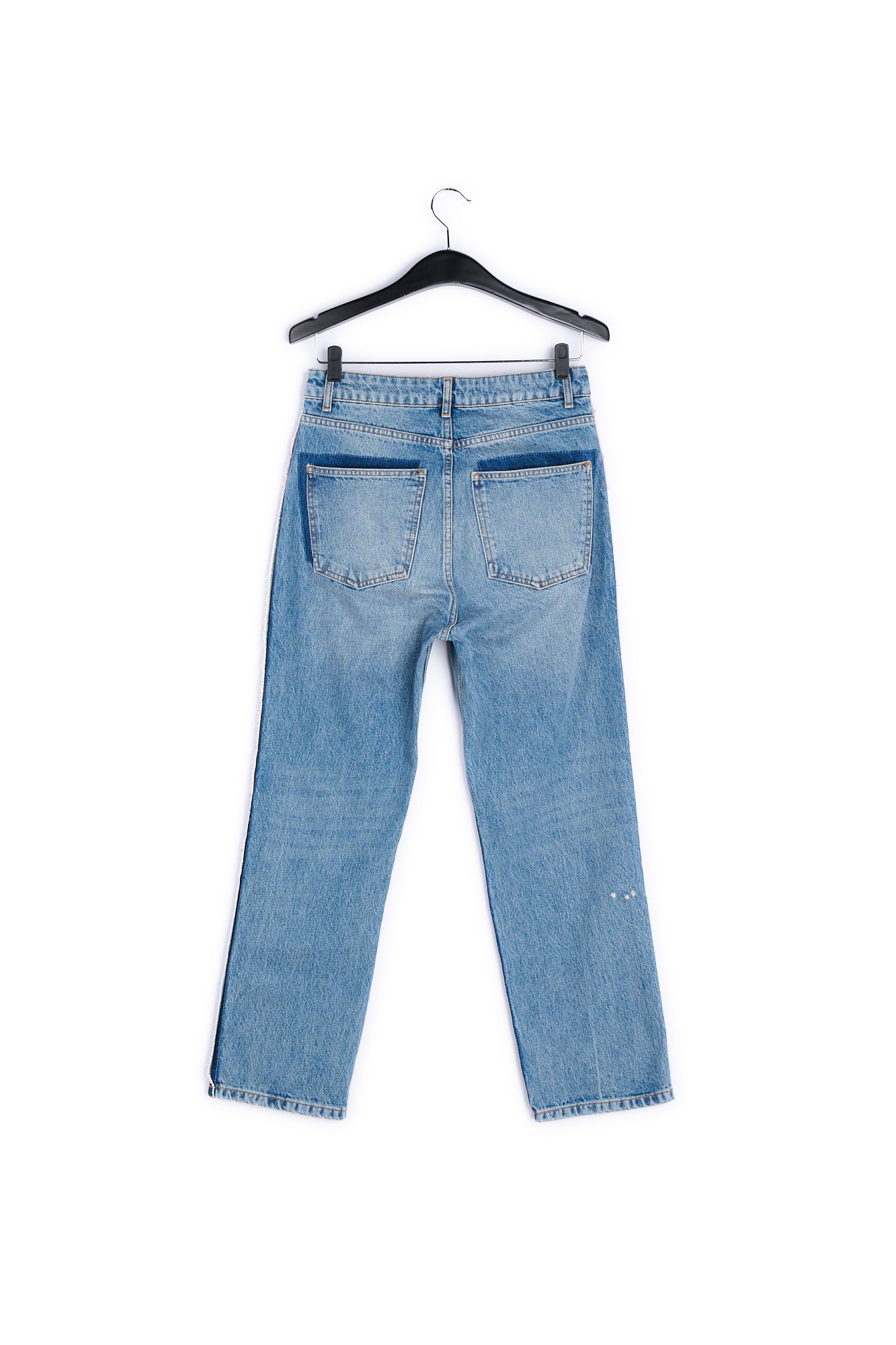 Donkerblauwe afgewassen jeans met hoge taille RE—SSENTIEL | Essentiel second hand