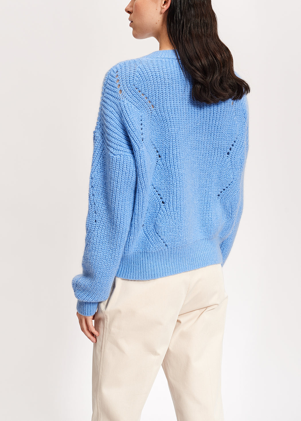 Light blue ribbed mohair-blend sweater RE—SSENTIEL | Essentiel second hand