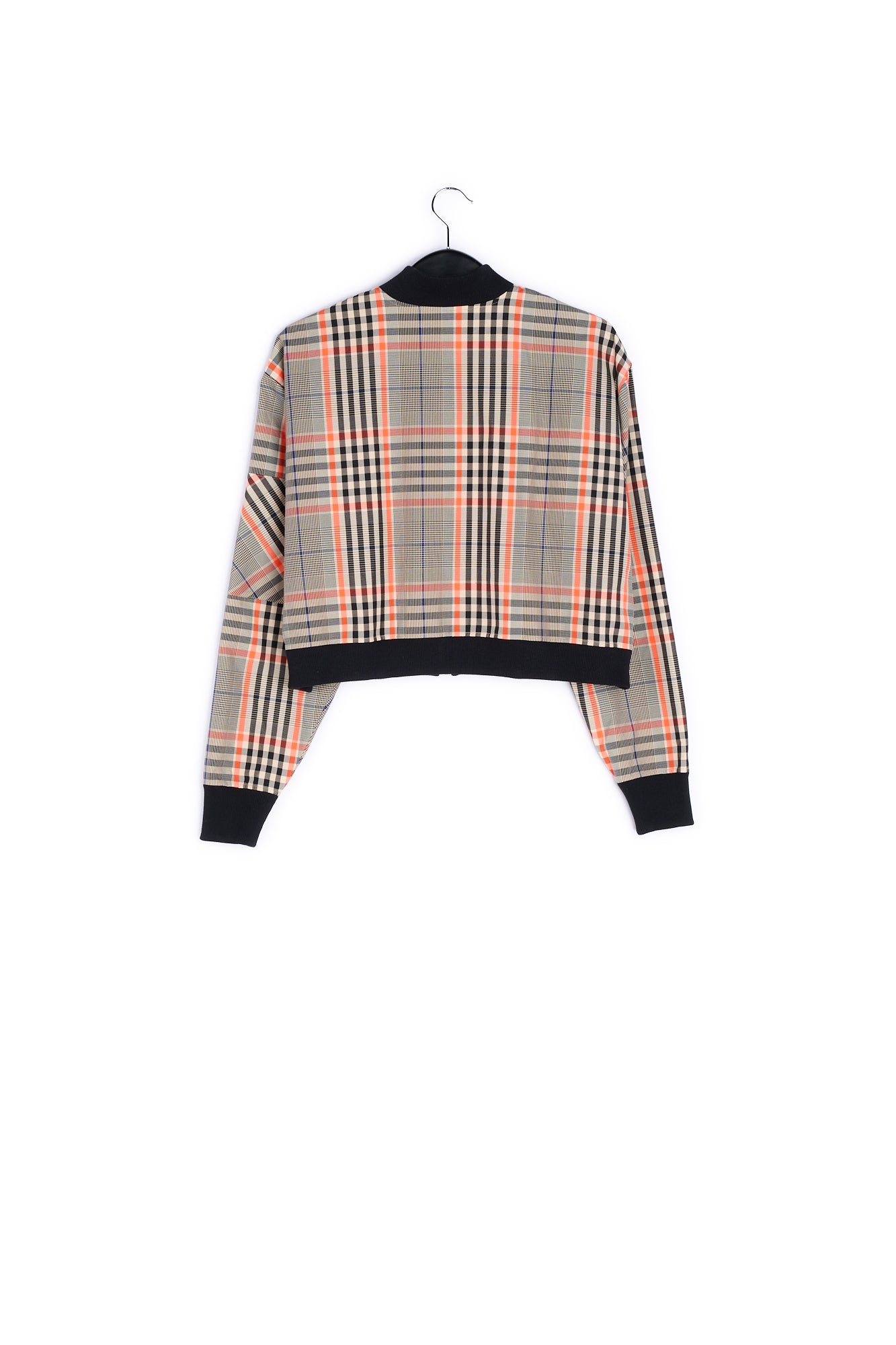 Black and orange plaid bomber jacket RE—SSENTIEL | Essentiel second hand