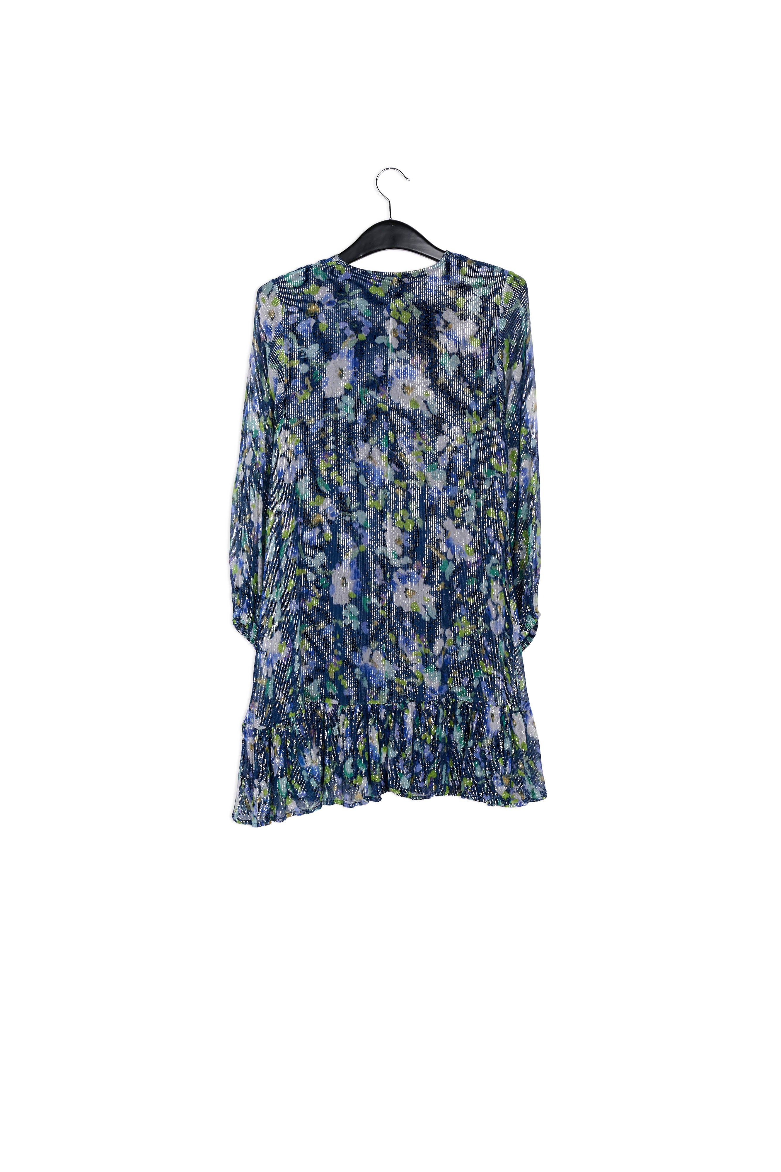 Dark blue floral-print a-line dress RE—SSENTIEL | Essentiel second hand