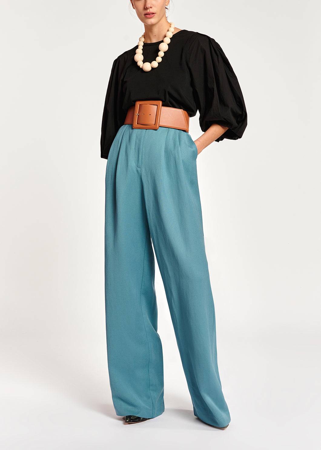 Blue wide-leg pants RE—SSENTIEL | Essentiel second hand