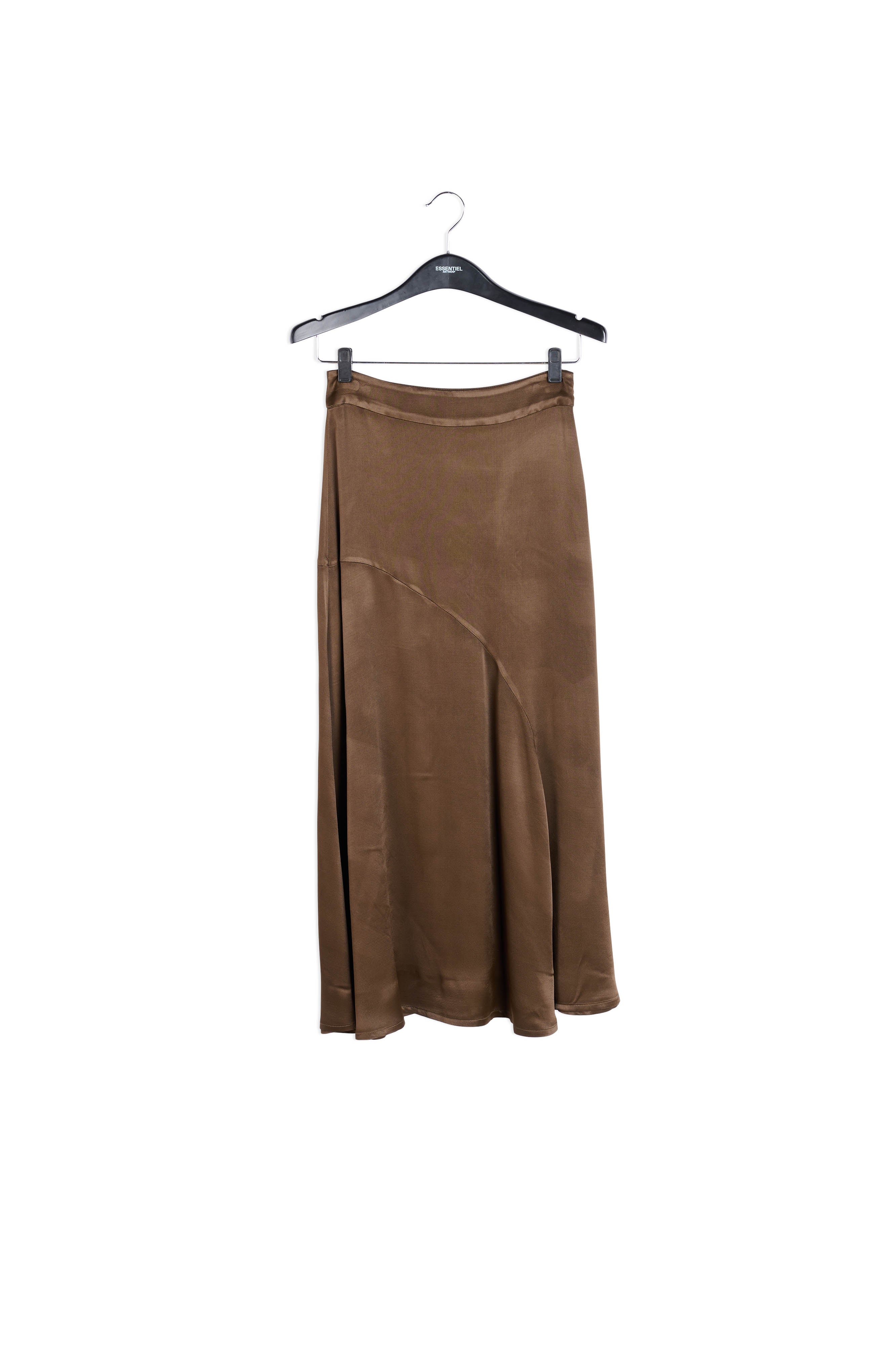 Jupe midi en biais marron RE—SSENTIEL | Essentiel second hand