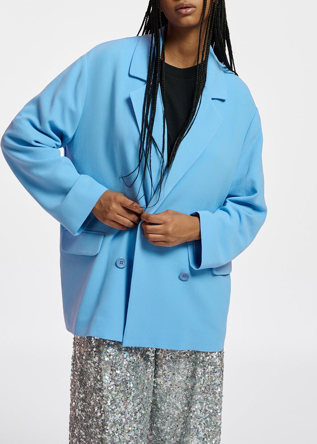 Blazer croisé bleu RE—SSENTIEL | Essentiel second hand