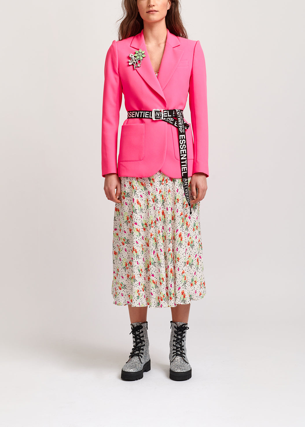 Neon pink tailored blazer RE—SSENTIEL | Essentiel second hand