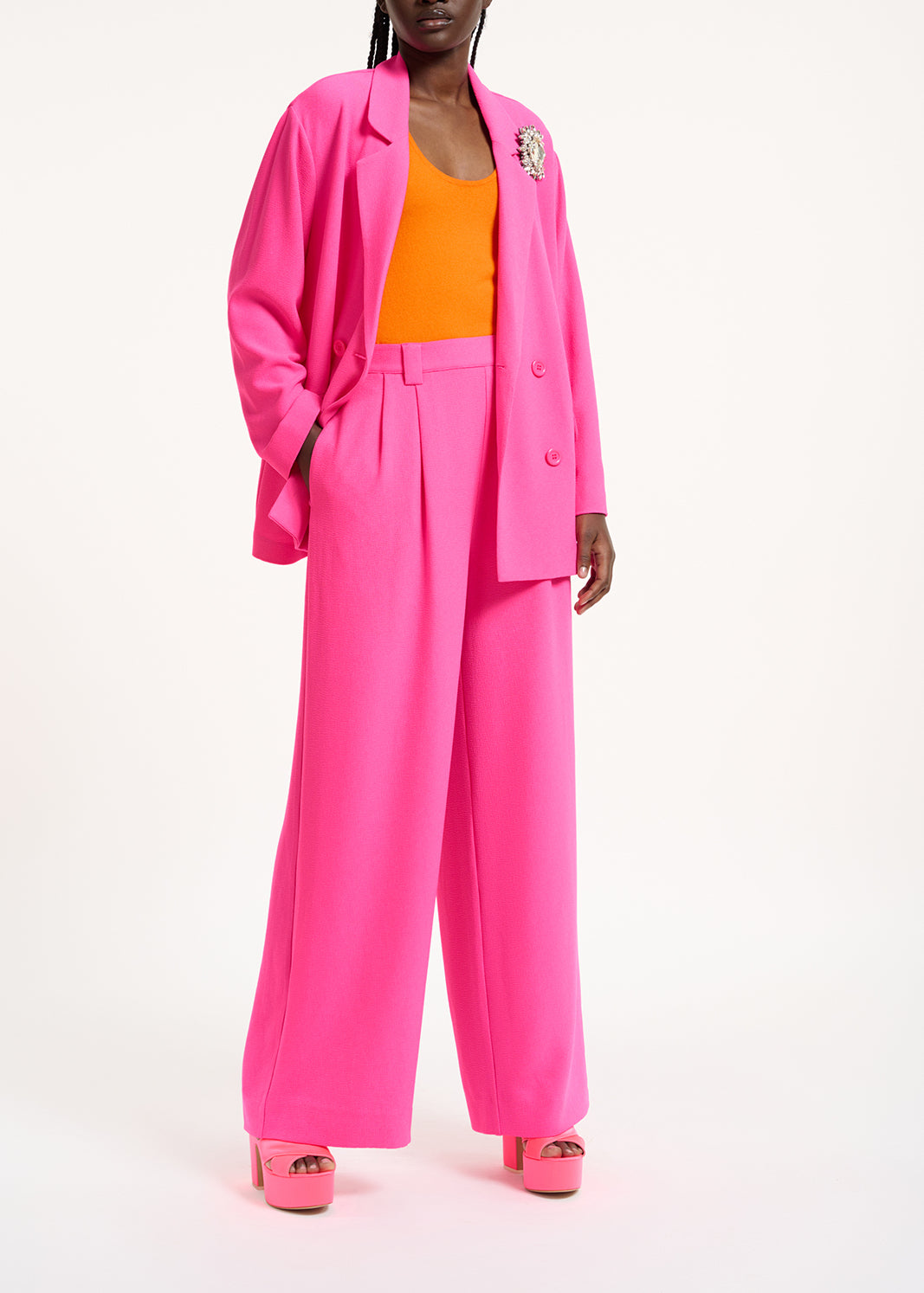 Fuchsia wide-leg pants RE—SSENTIEL | Essentiel second hand