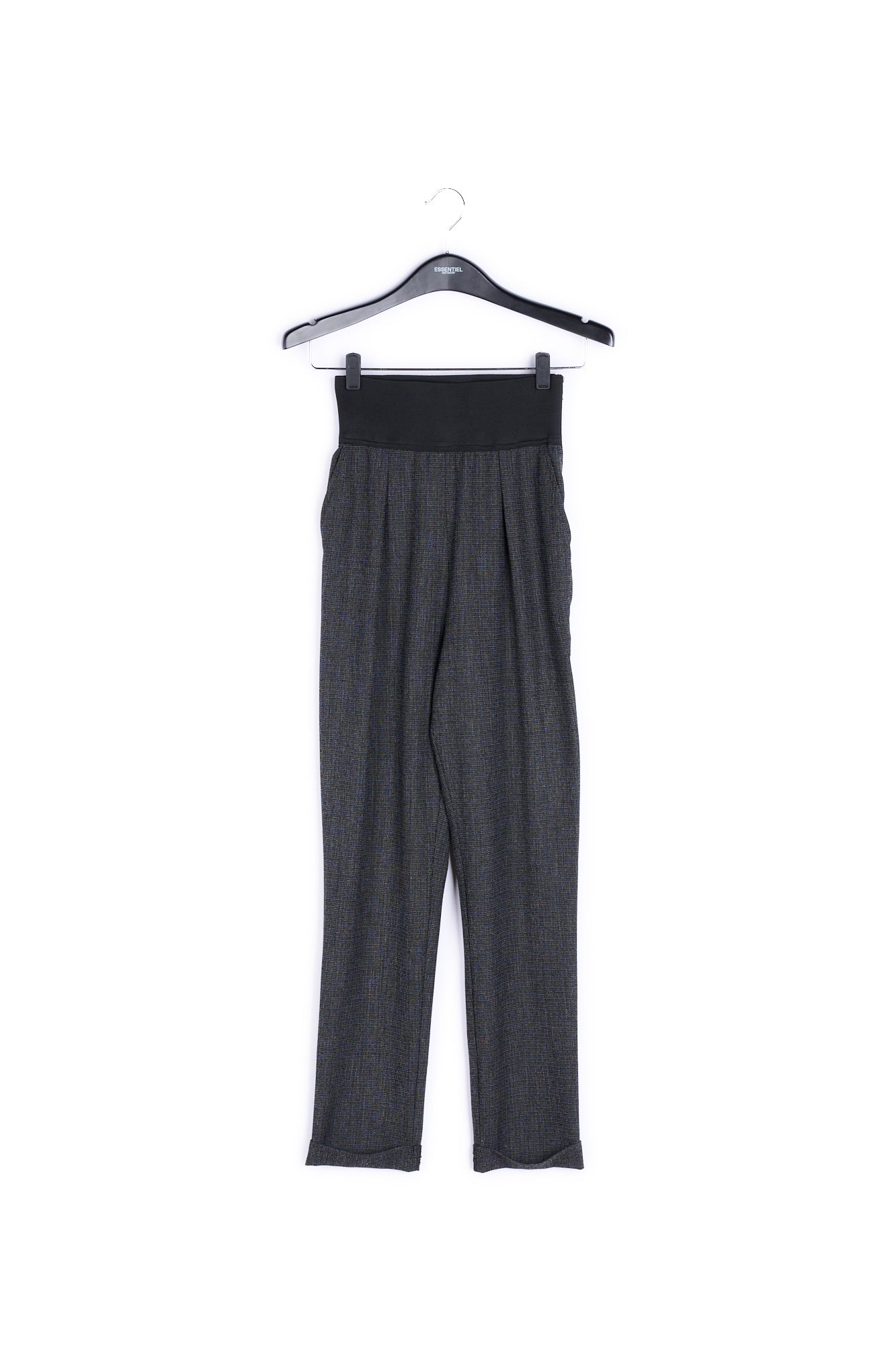 High-waisted black and white tapered pants RE—SSENTIEL | Essentiel second hand
