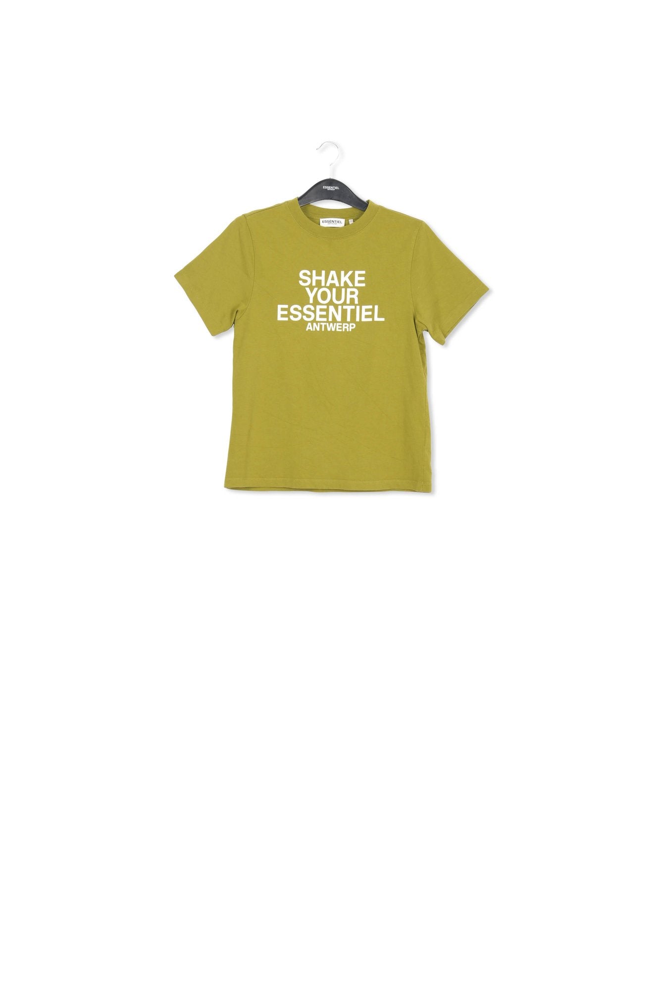 Khaki green 'Shake your Essentiel Antwerp' T-shirt RE—SSENTIEL | Essentiel second hand