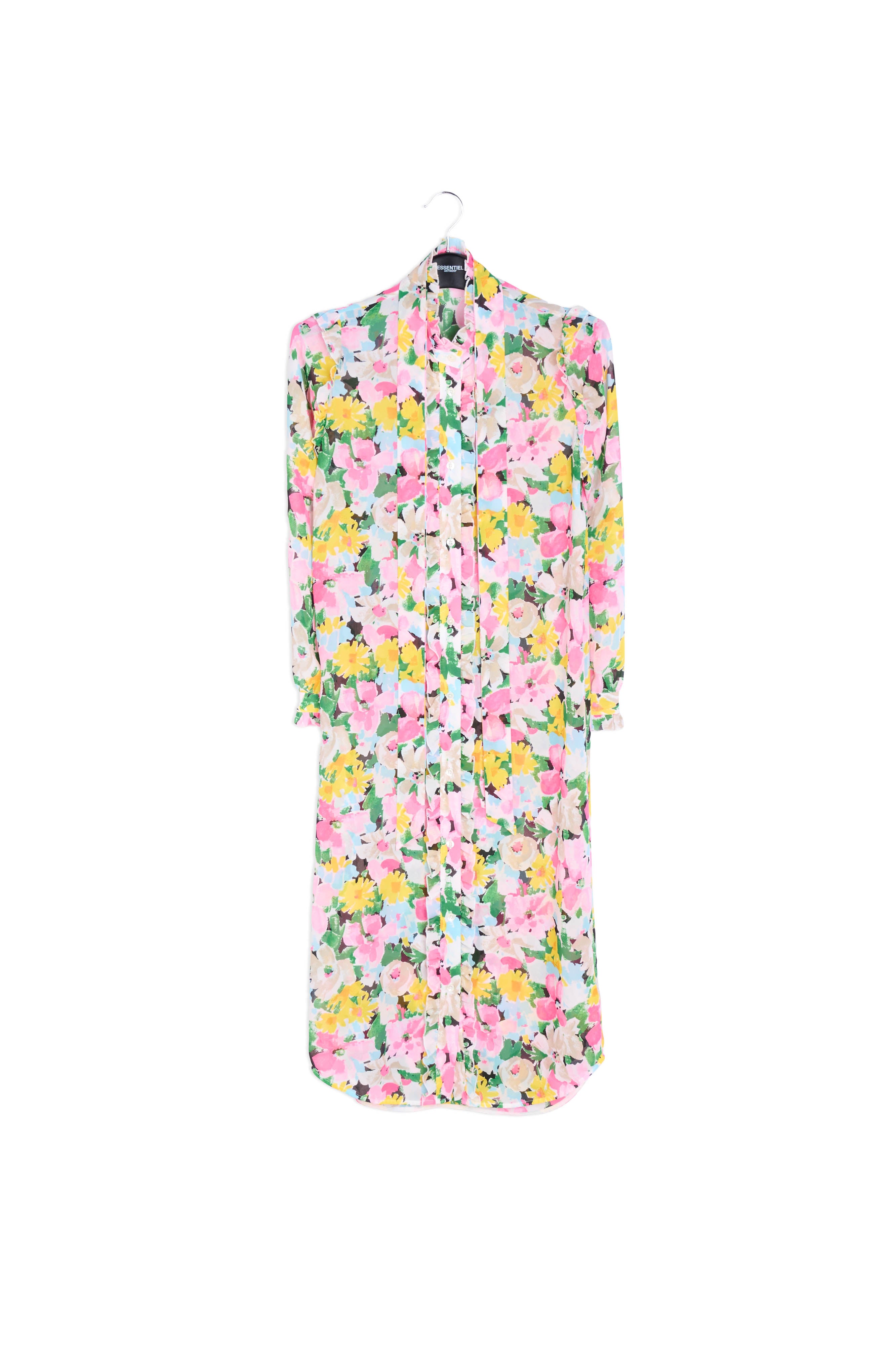 Colorful floral ruffle-detailed shirt dress RE—SSENTIEL | Essentiel second hand