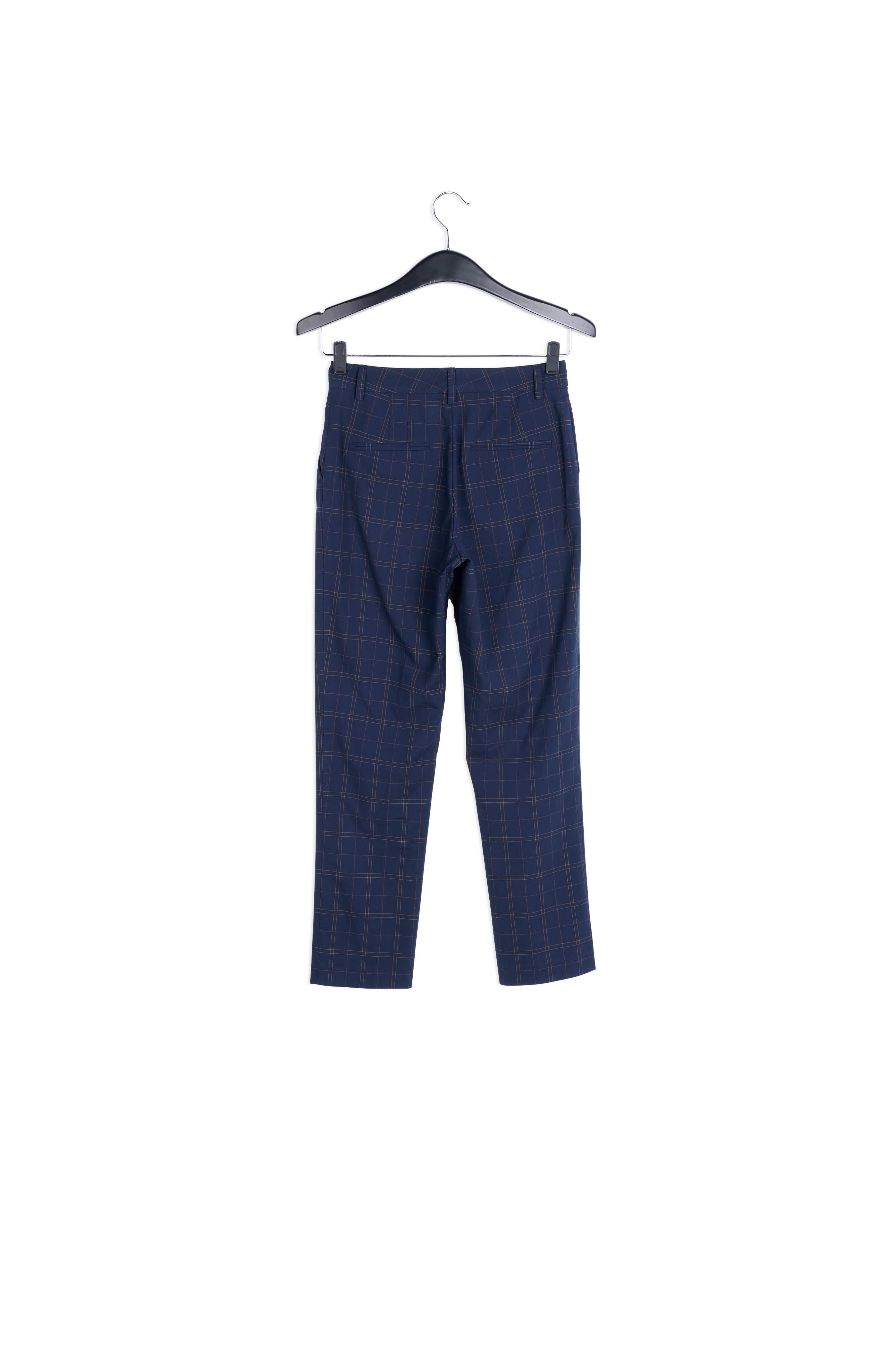 Pantalon bleu foncé à carreaux RE—SSENTIEL | Essentiel second hand