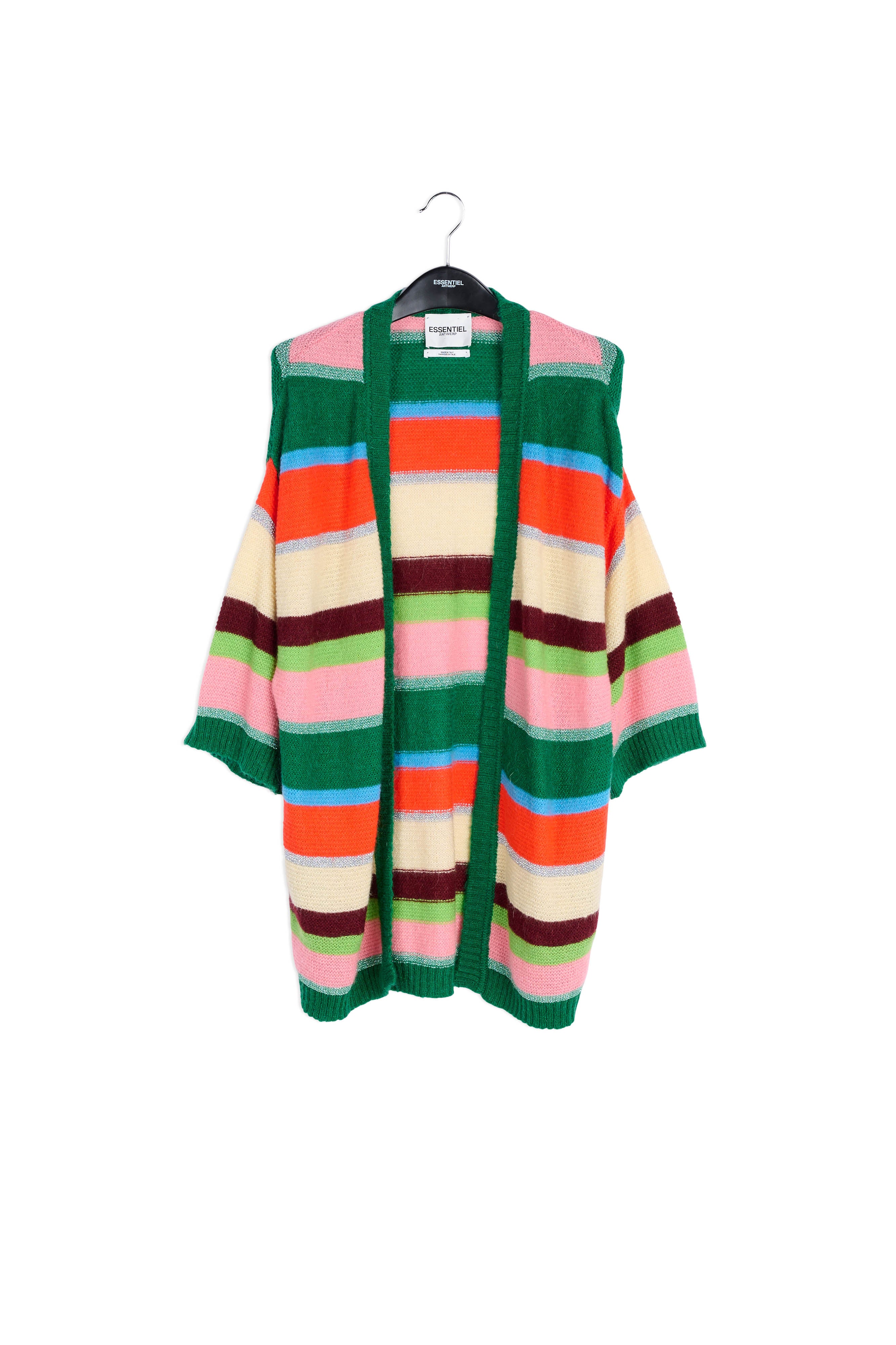 Green, orange and pink striped cardigan RE—SSENTIEL | Essentiel second hand