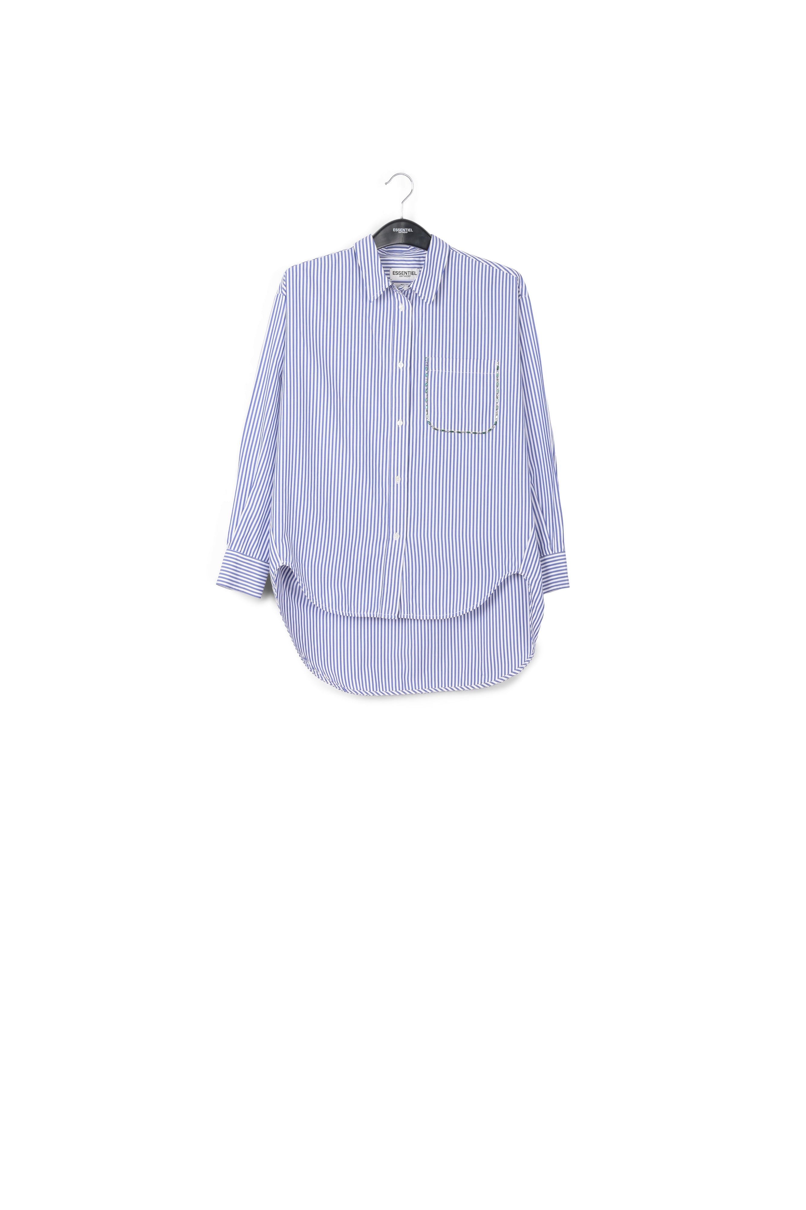 Blue and white striped shirt with rhinestone-embellishment RE—SSENTIEL | Essentiel second hand