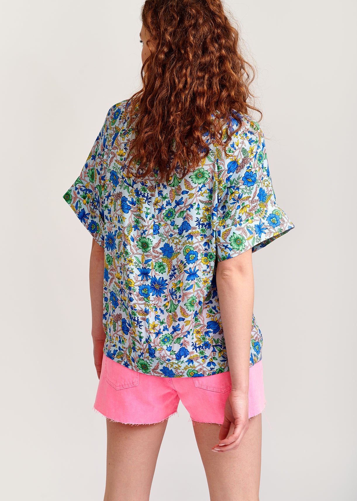 Light blue floral-print top RE—SSENTIEL | Essentiel second hand
