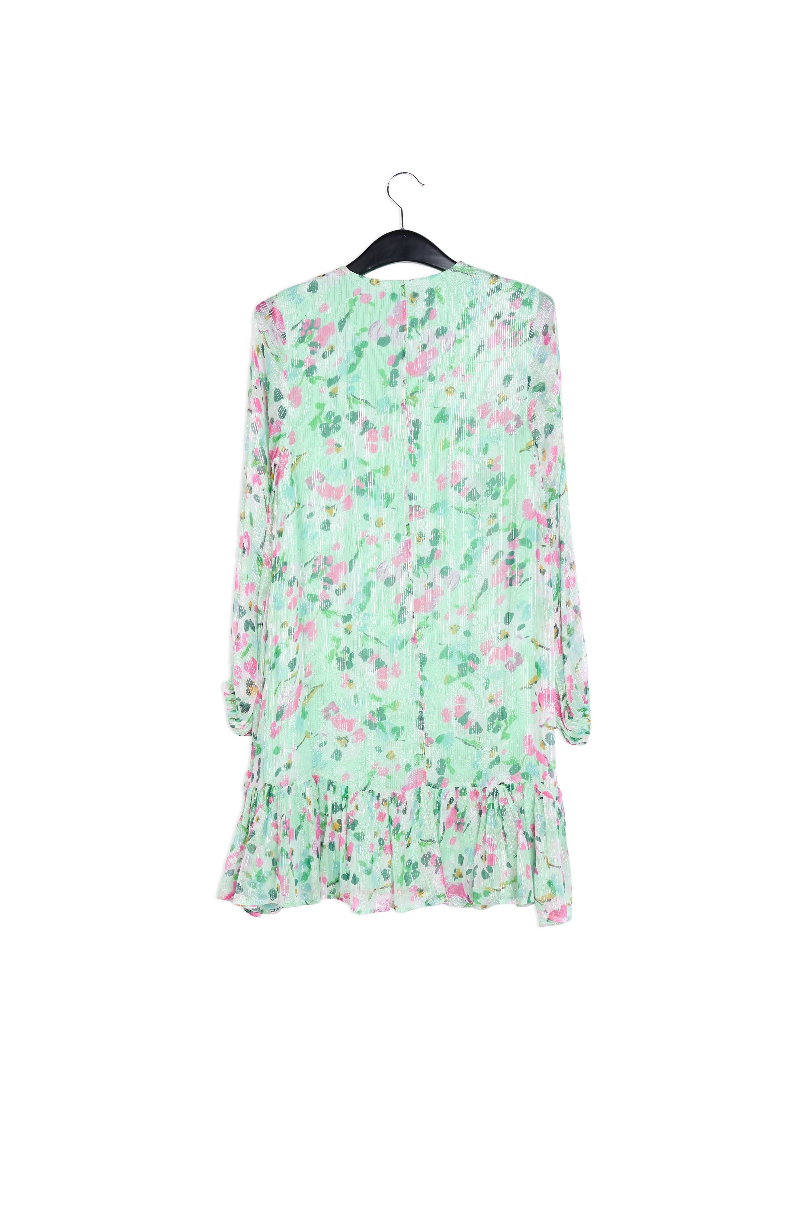 Robe trapèze vert menthe à imprimé floral RE—SSENTIEL | Essentiel second hand
