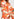 Orange and red floral print v-neck dress Faume - seconde main
