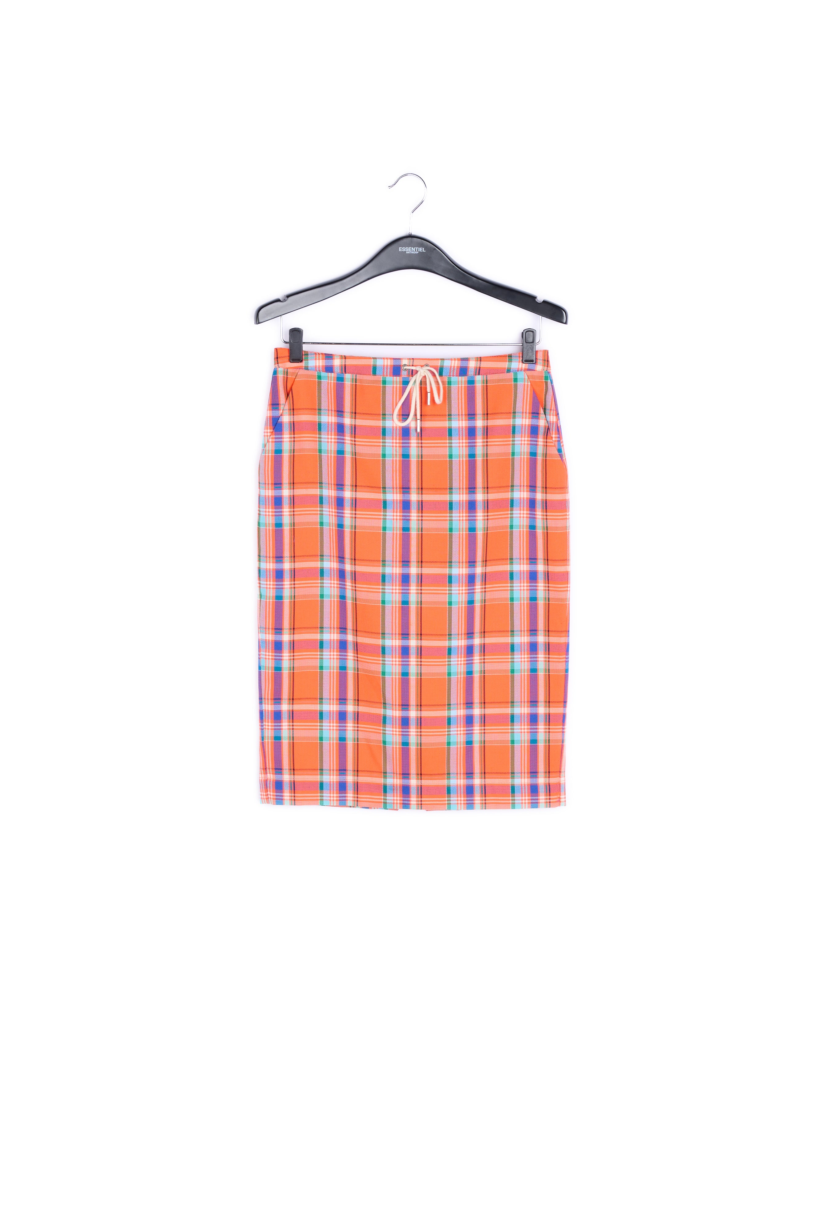 Orange plaid straight skirt RE—SSENTIEL | Essentiel second hand