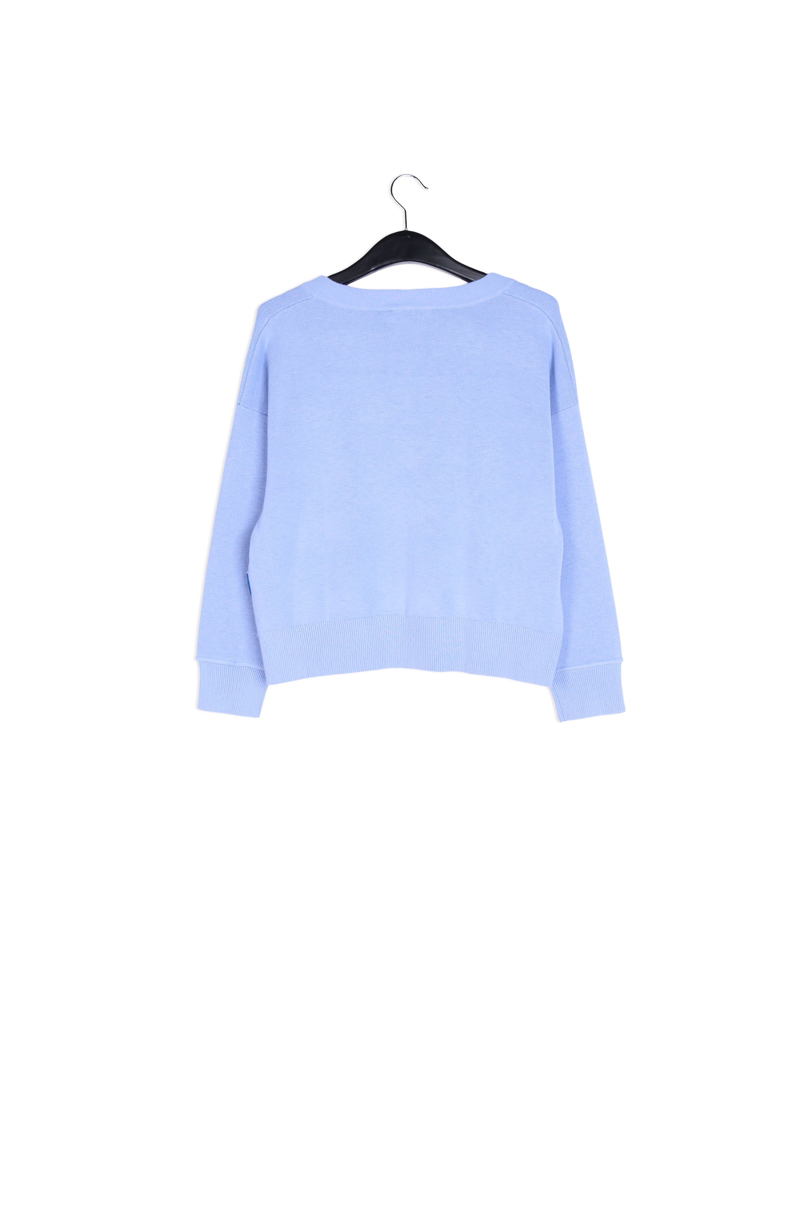 Light blue boxy V-neck sweater RE—SSENTIEL | Essentiel second hand