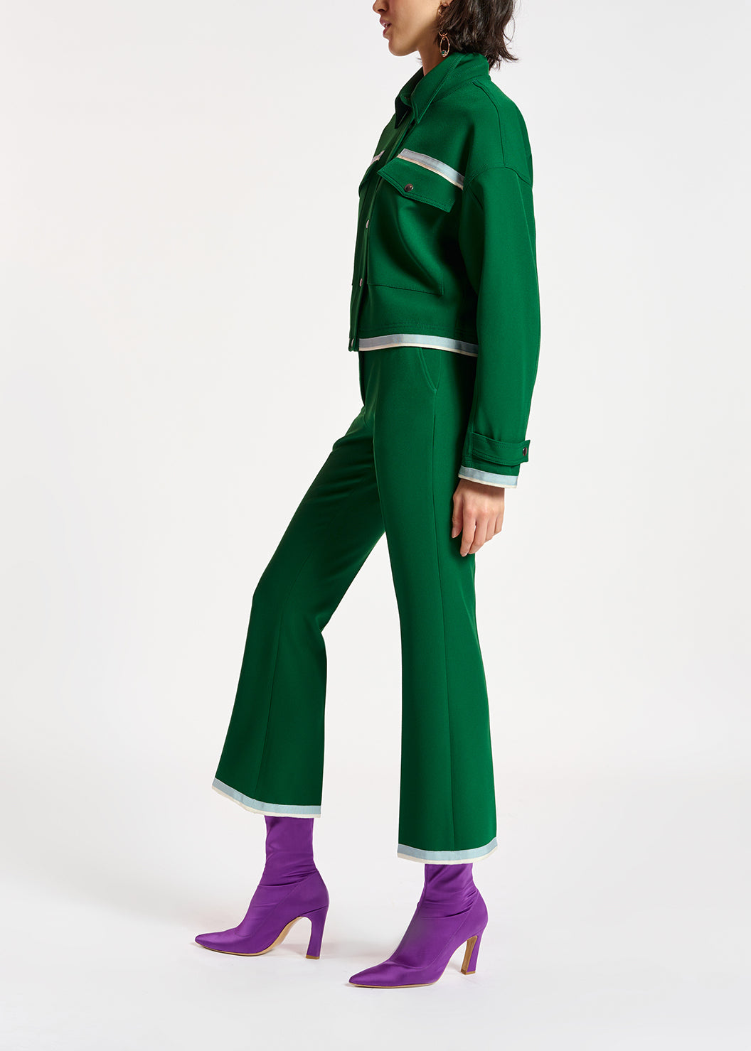 Dark green flared-fit pants RE—SSENTIEL | Essentiel second hand