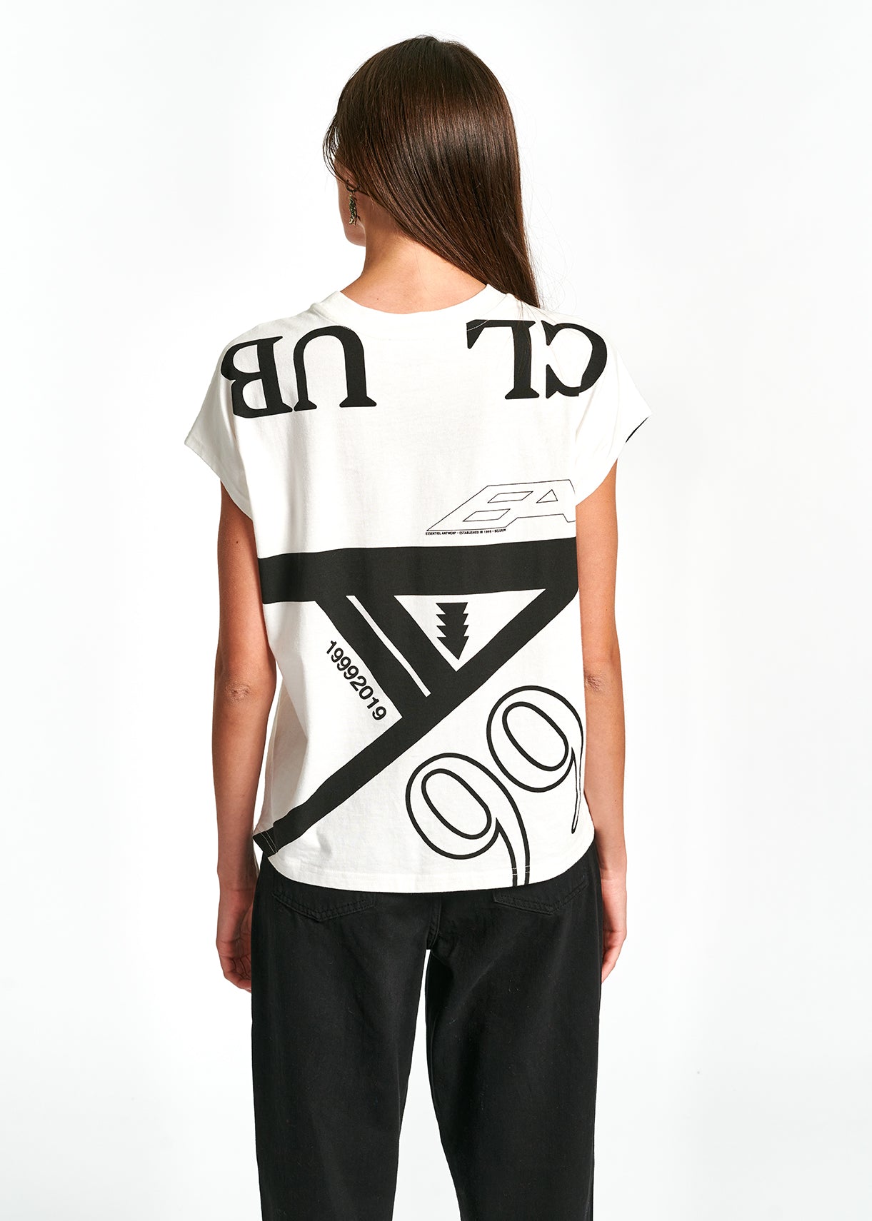 Off-white allover print sleeveless t-shirt RE—SSENTIEL | Essentiel second hand