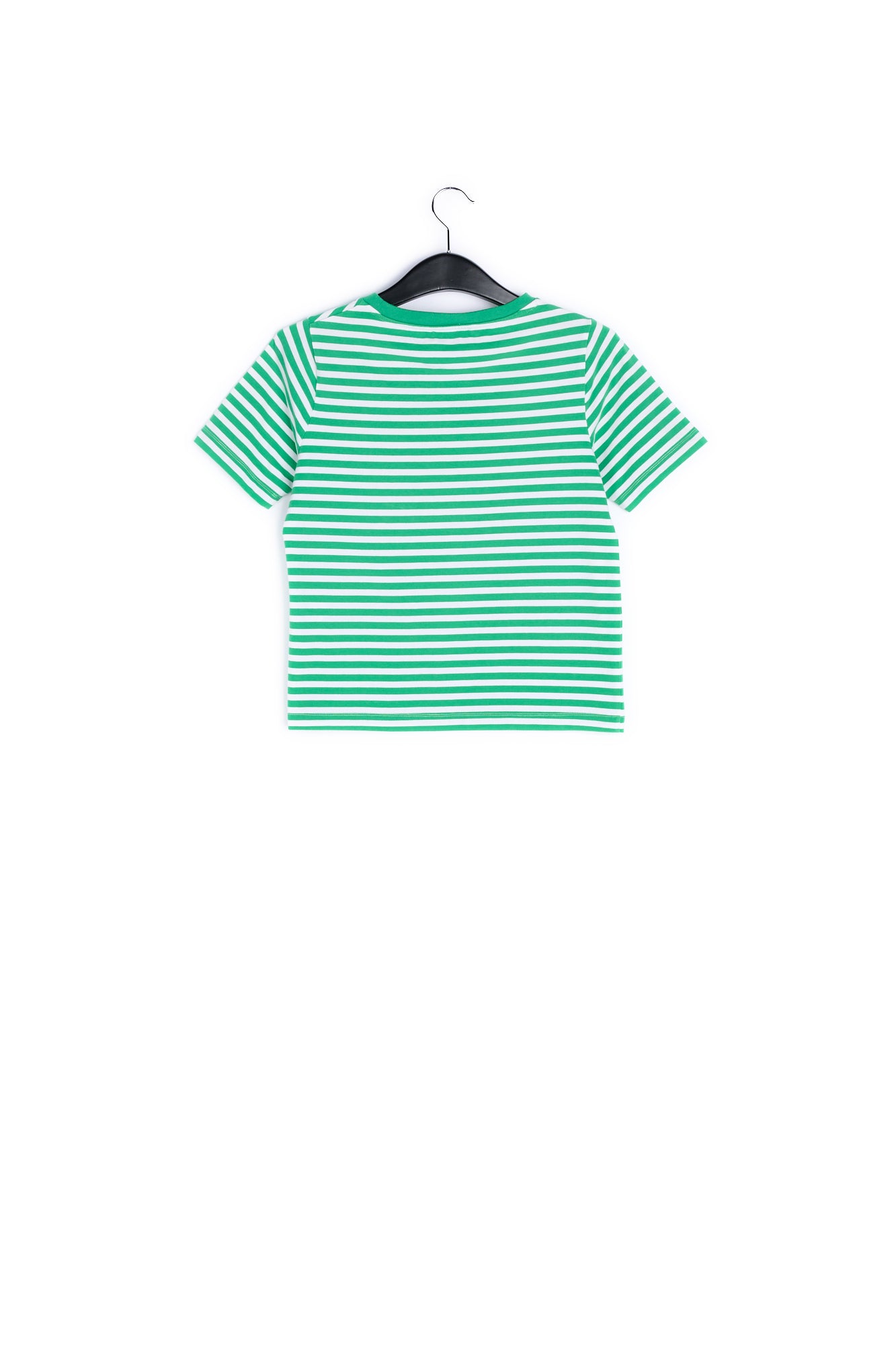 Green and white striped t-shirt with future print RE—SSENTIEL | Essentiel second hand