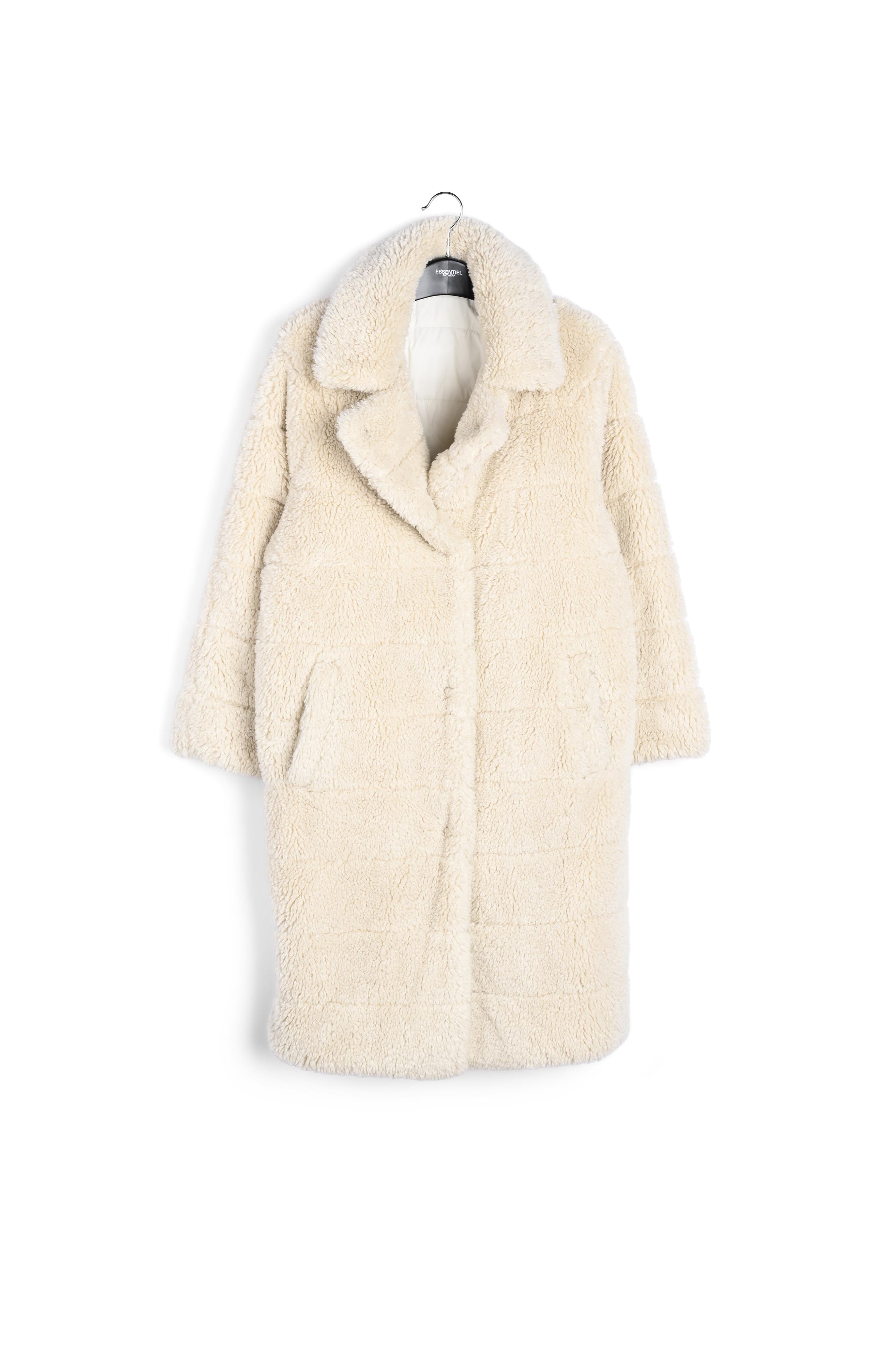 Off-white faux fur puffer coat RE—SSENTIEL | Essentiel second hand