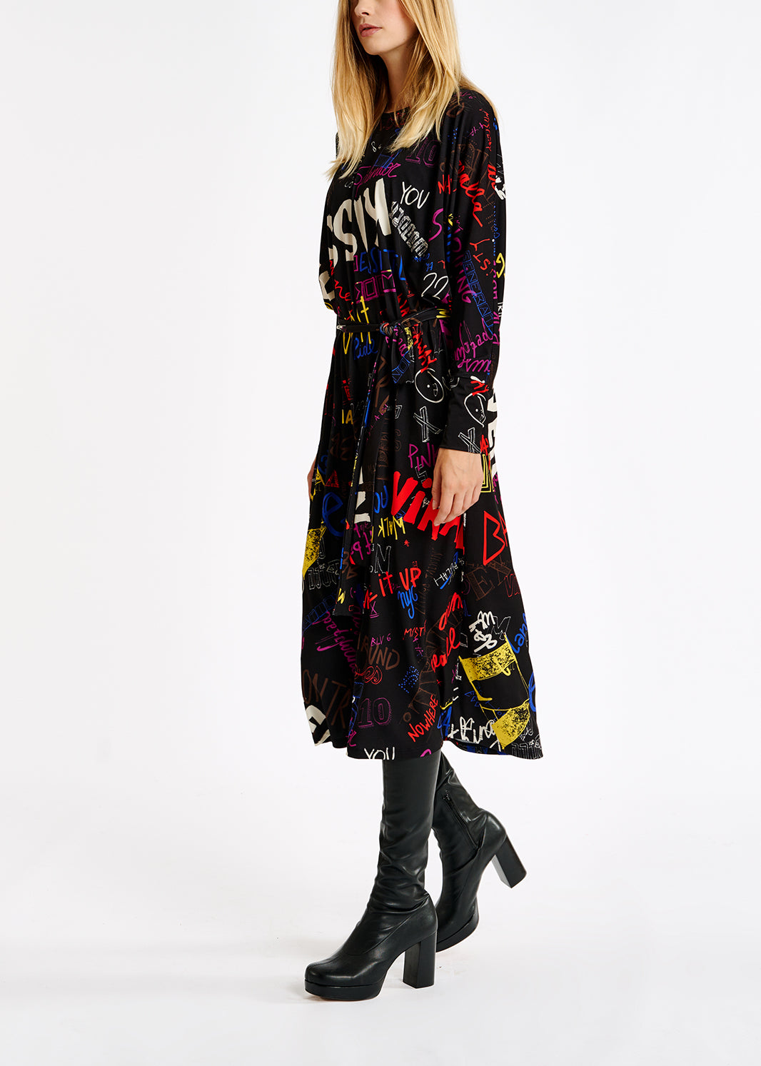 Text print midi-length dress RE—SSENTIEL | Essentiel second hand