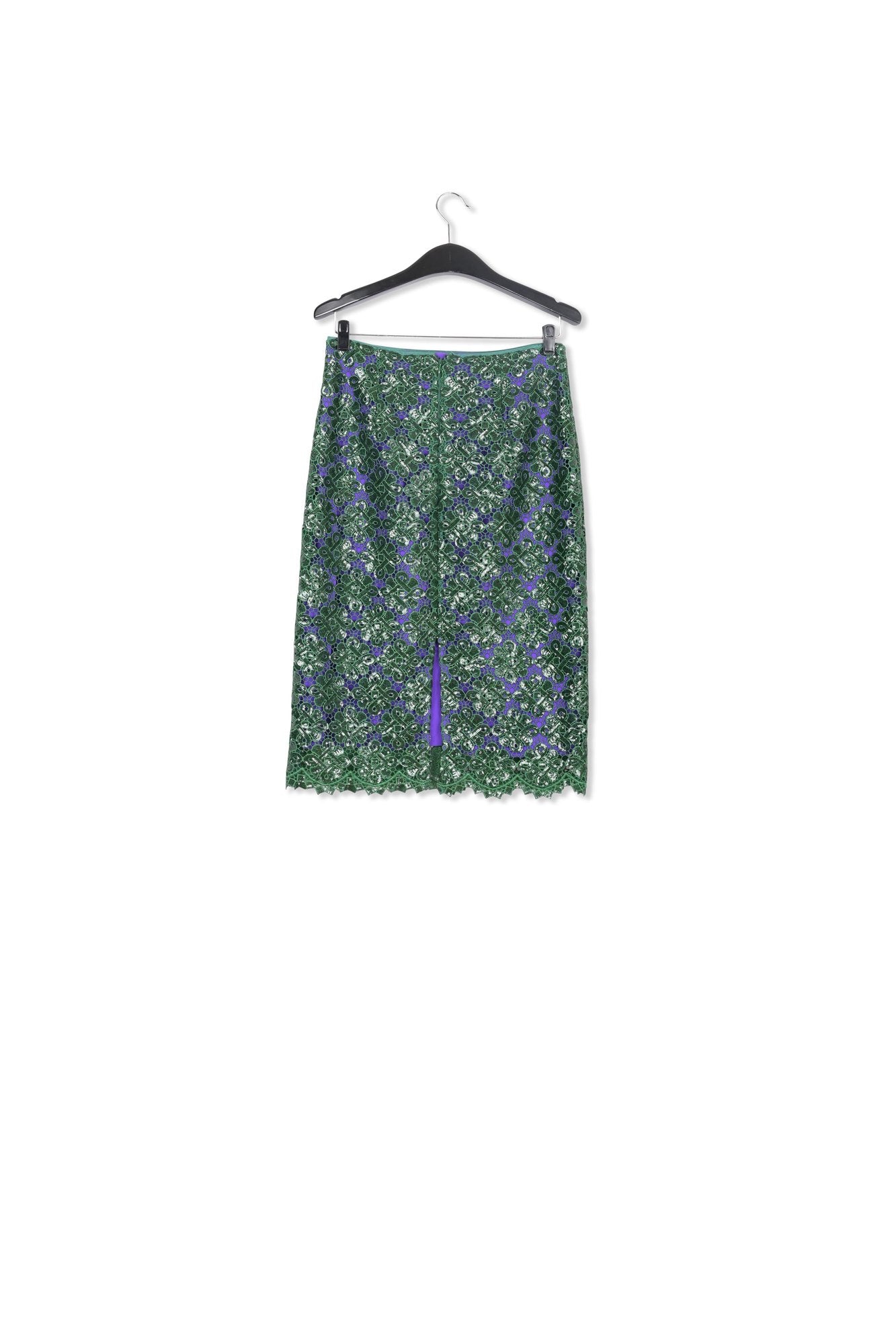 Dark green embellished lace pencil skirt RE—SSENTIEL | Essentiel second hand