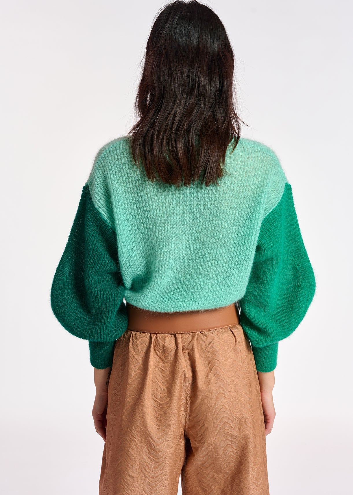 Turquoise v-neck mohair-blend sweater RE—SSENTIEL | Essentiel second hand