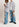 Jean bleu usé à jambes larges Faume - seconde main