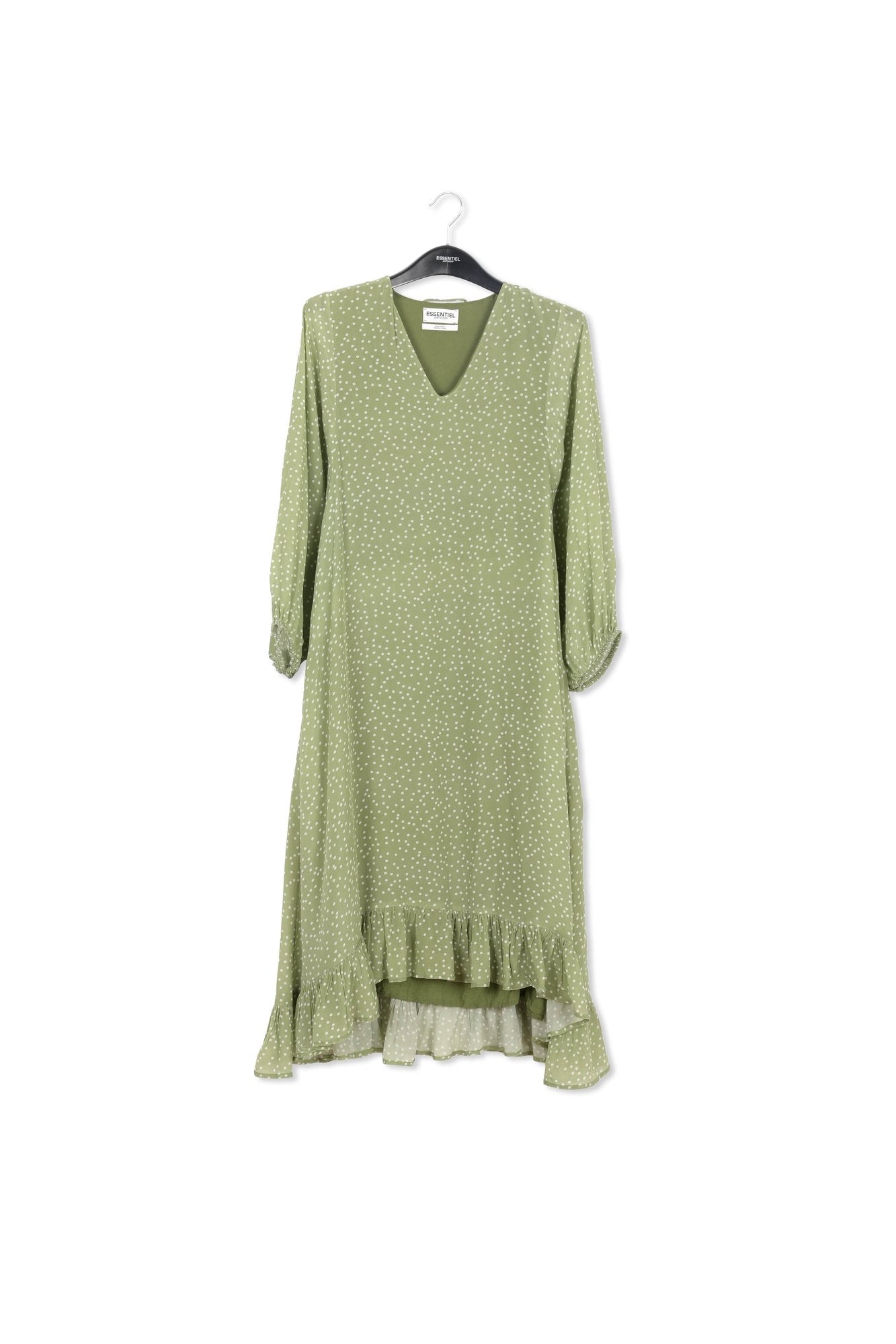 Robe midi verte à pois RE—SSENTIEL | Essentiel second hand