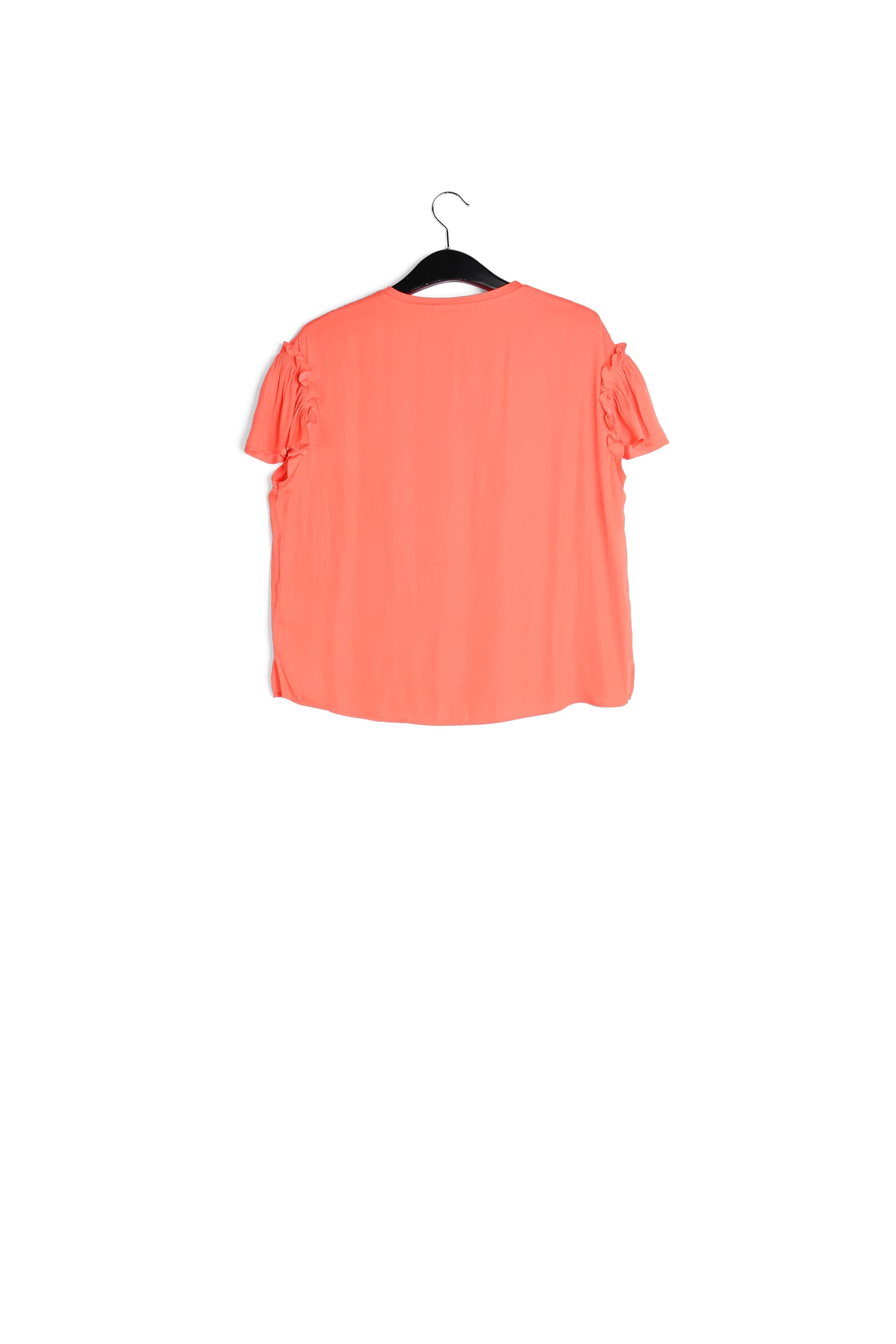 Oranje top met korte ruchemouwen RE—SSENTIEL | Essentiel second hand